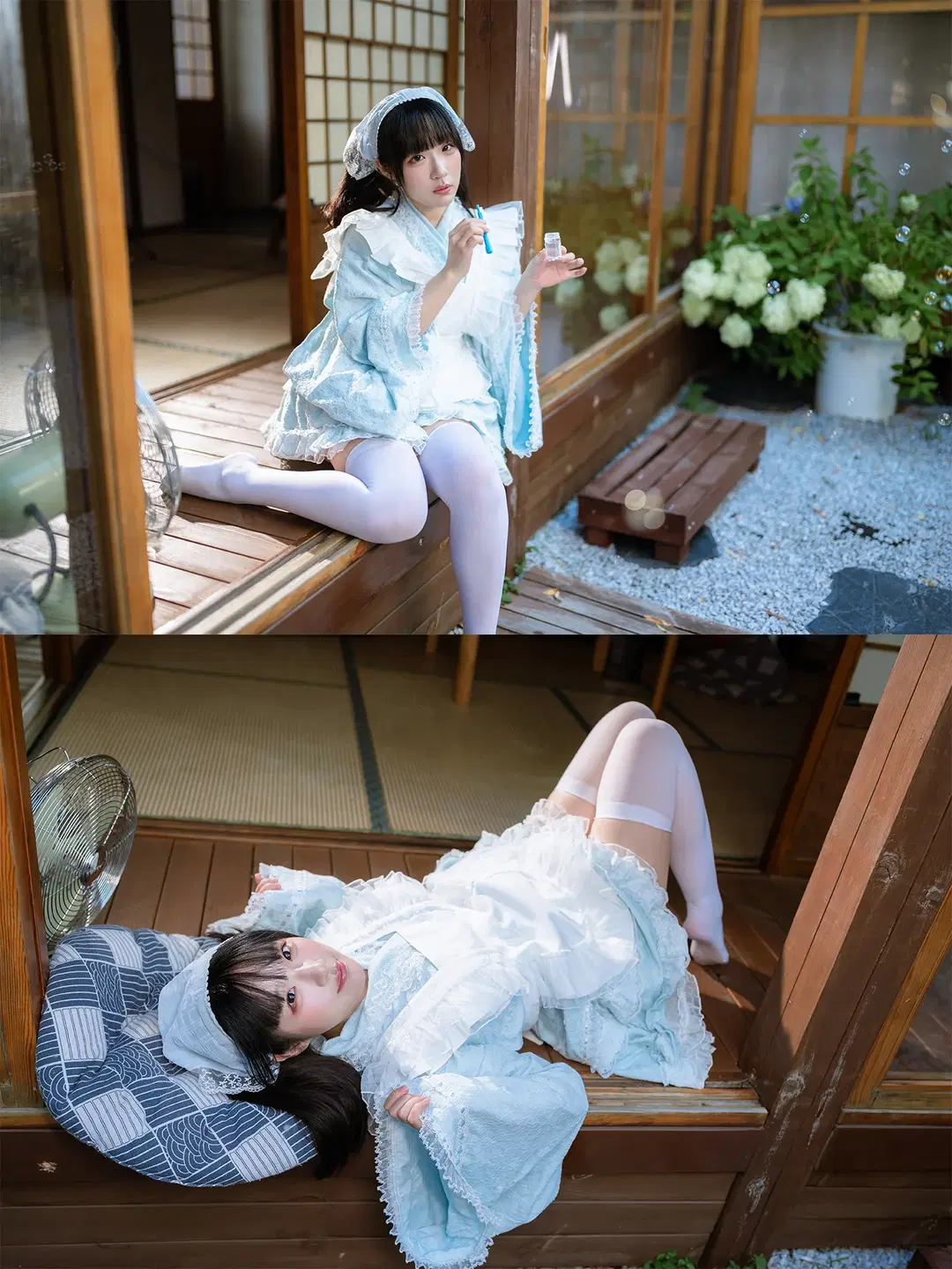 水色レースのメイド服とレトロ空間が織りなす夏の出逢い - HIRO_午饭饭 - 10枚目