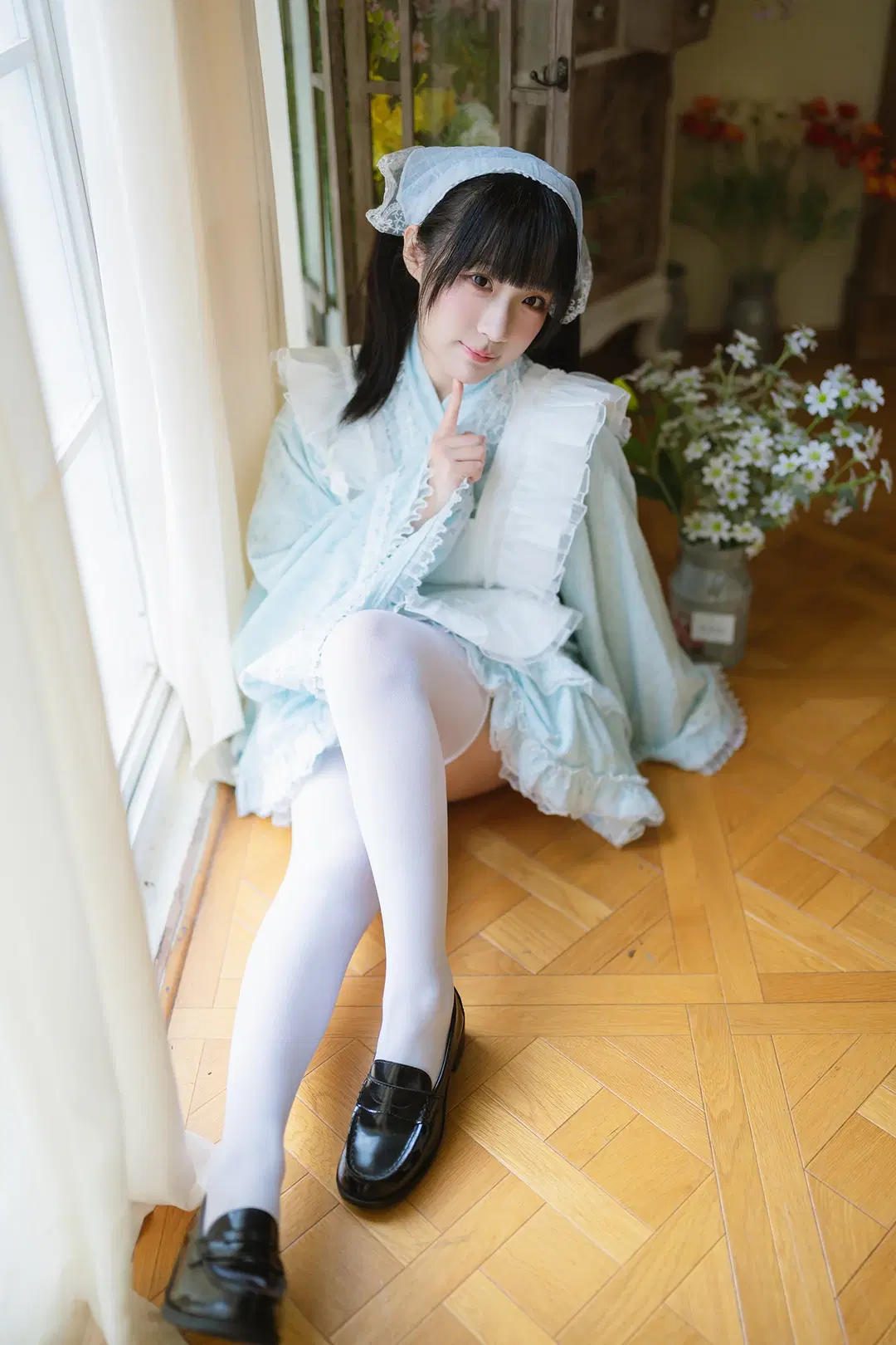 水色レースのメイド服とレトロ空間が織りなす夏の出逢い - HIRO_午饭饭 - 13枚目
