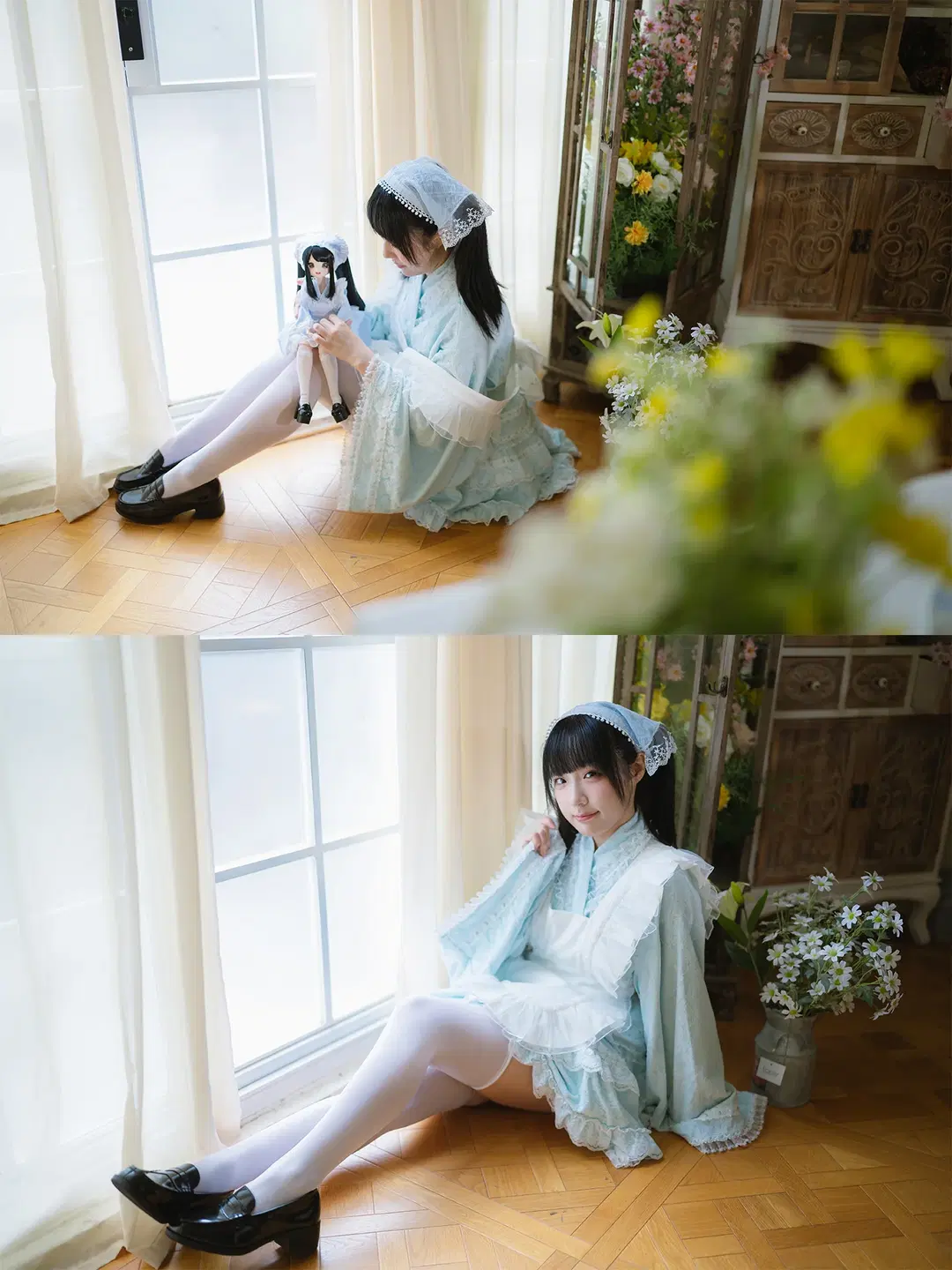 水色レースのメイド服とレトロ空間が織りなす夏の出逢い - HIRO_午饭饭 - 14枚目
