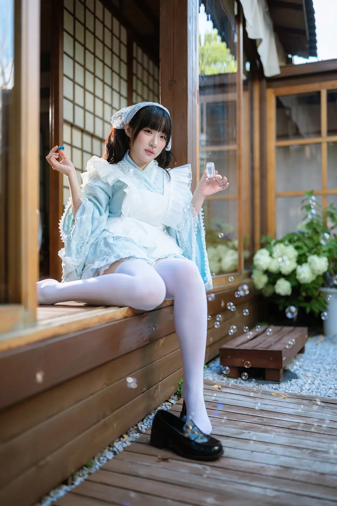 水色レースのメイド服とレトロ空間が織りなす夏の出逢い - HIRO_午饭饭 - 9枚目