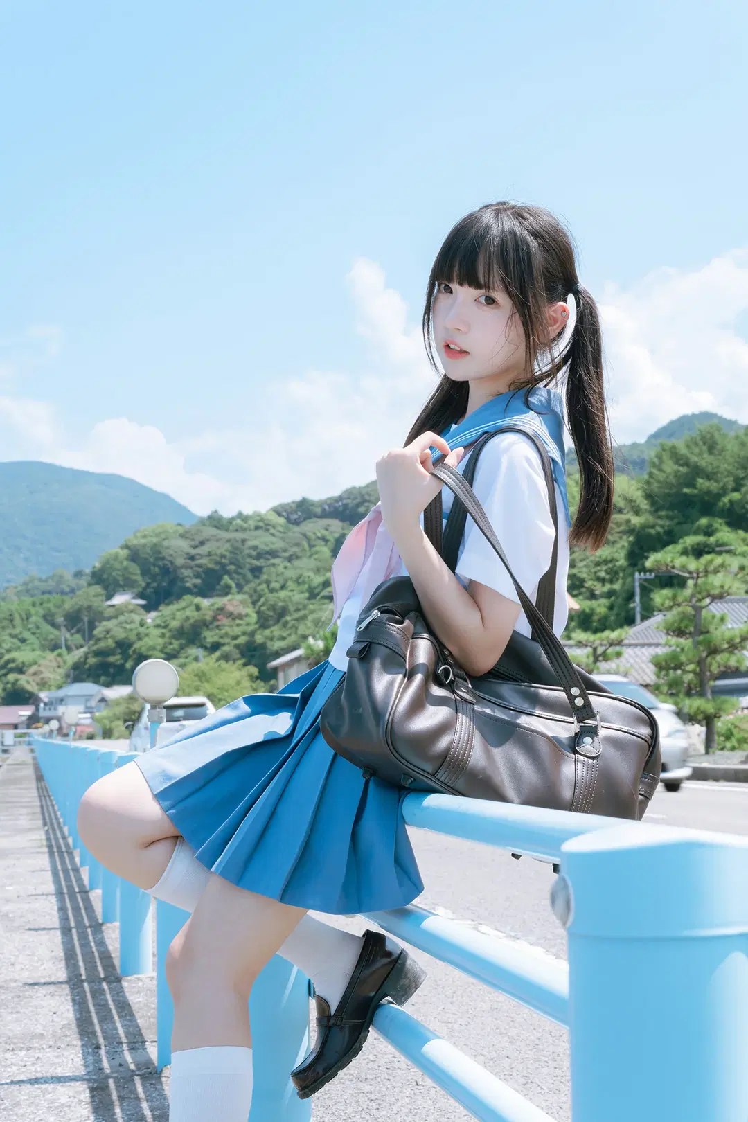 海边水手服双马尾，正午顶光下的日系氛围感写真 - HIRO_午饭饭 - 第11张