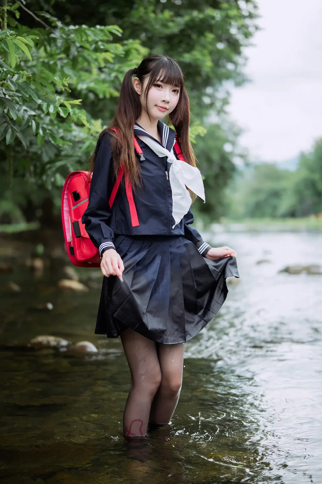 安吉的夏天，溪水里的水手服和黑丝 - HIRO_午饭饭 - 第11张