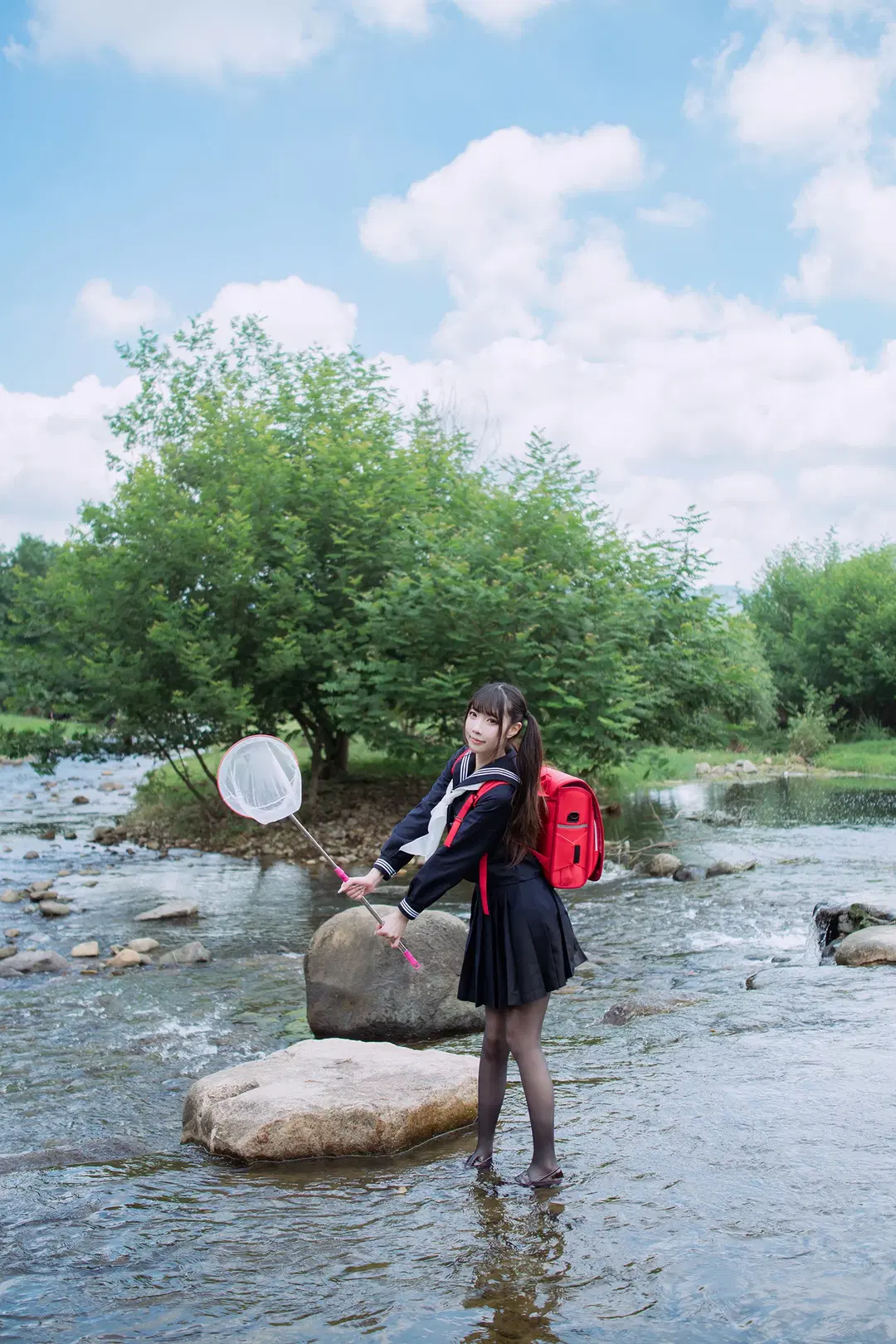 安吉的夏天，溪水里的水手服和黑丝 - HIRO_午饭饭 - 第4张