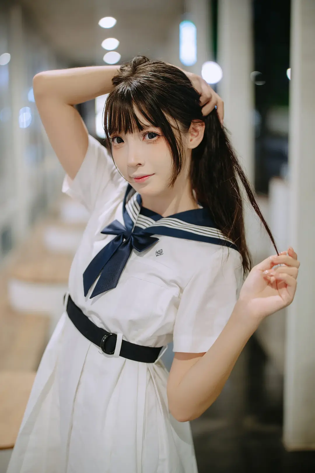JK制服, 白丝, 水手服, 夜景摄影, 雨夜人像 - 第6张