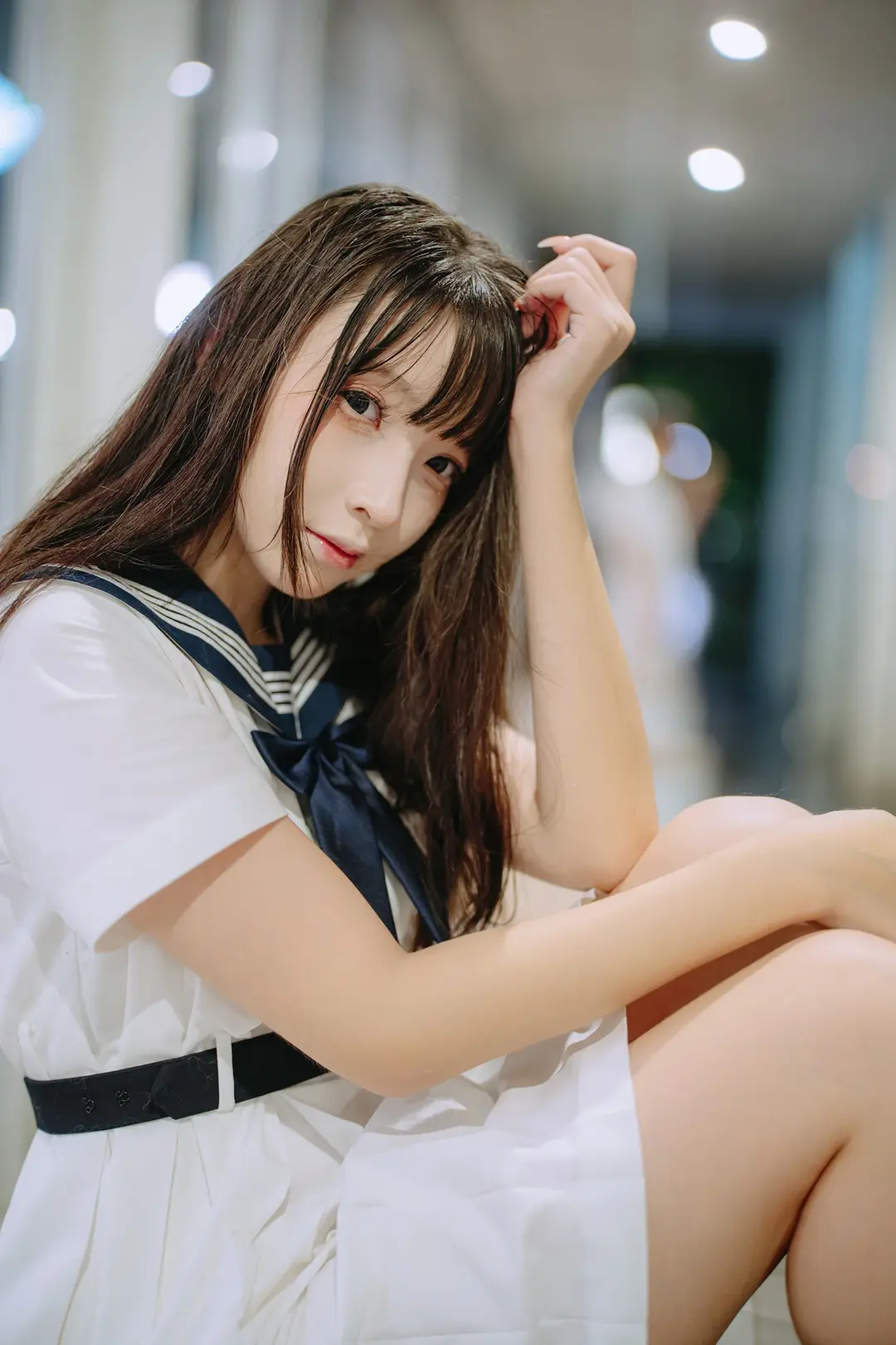 JK制服, 白丝, 水手服, 夜景摄影, 雨夜人像 - 第8张