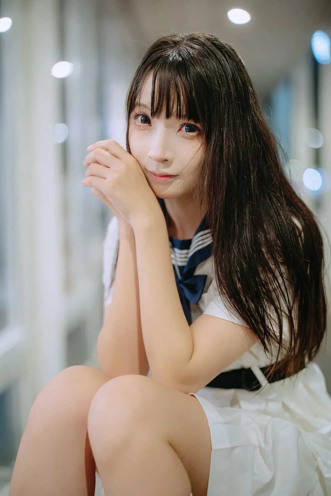 JK制服, 白丝, 水手服, 夜景摄影, 雨夜人像 - 第9张