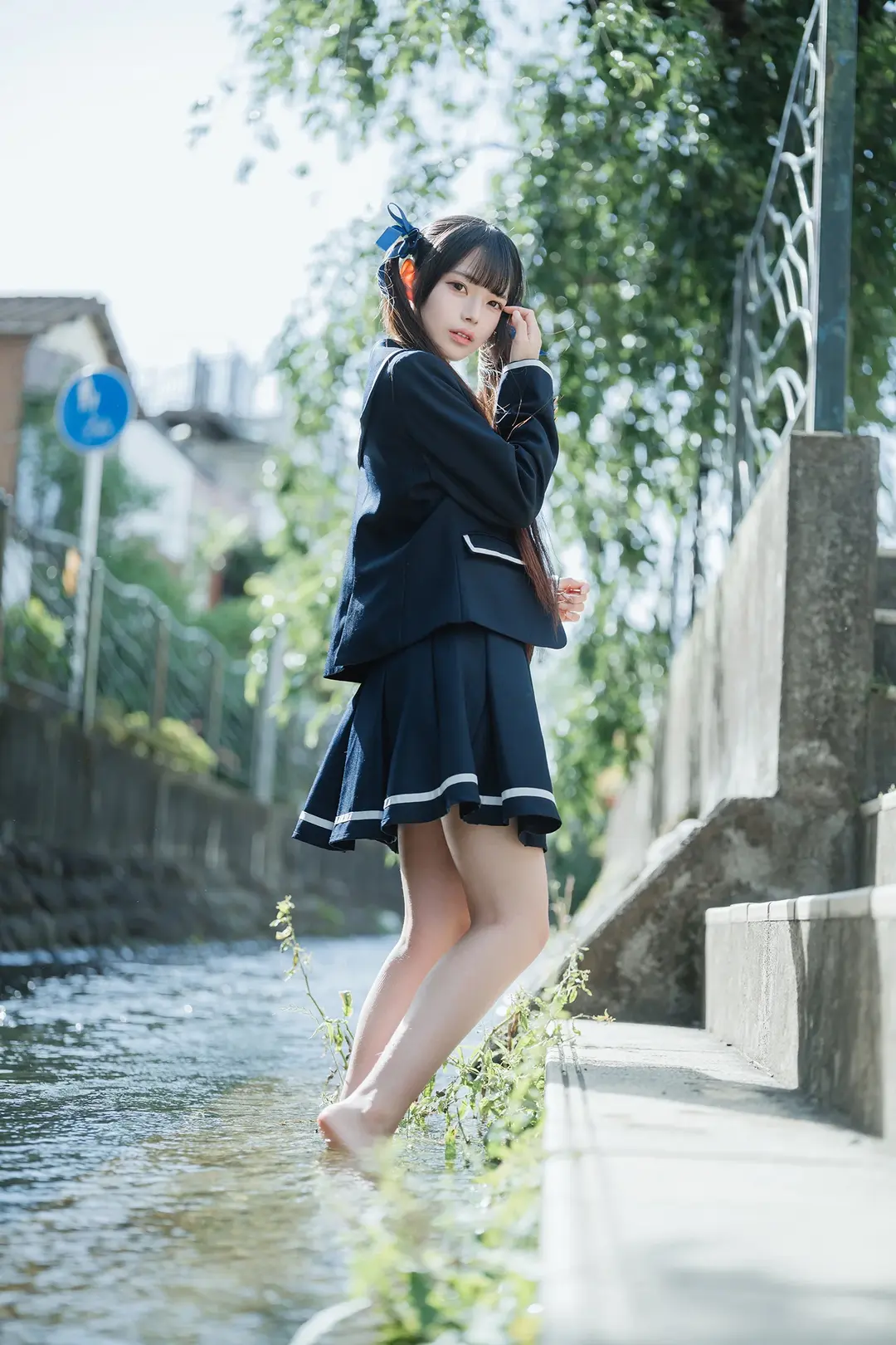 JK制服, 唯卓仕鏡頭, 黑色絲襪, 溯溪玩水, 尼康Z5II - 第11張