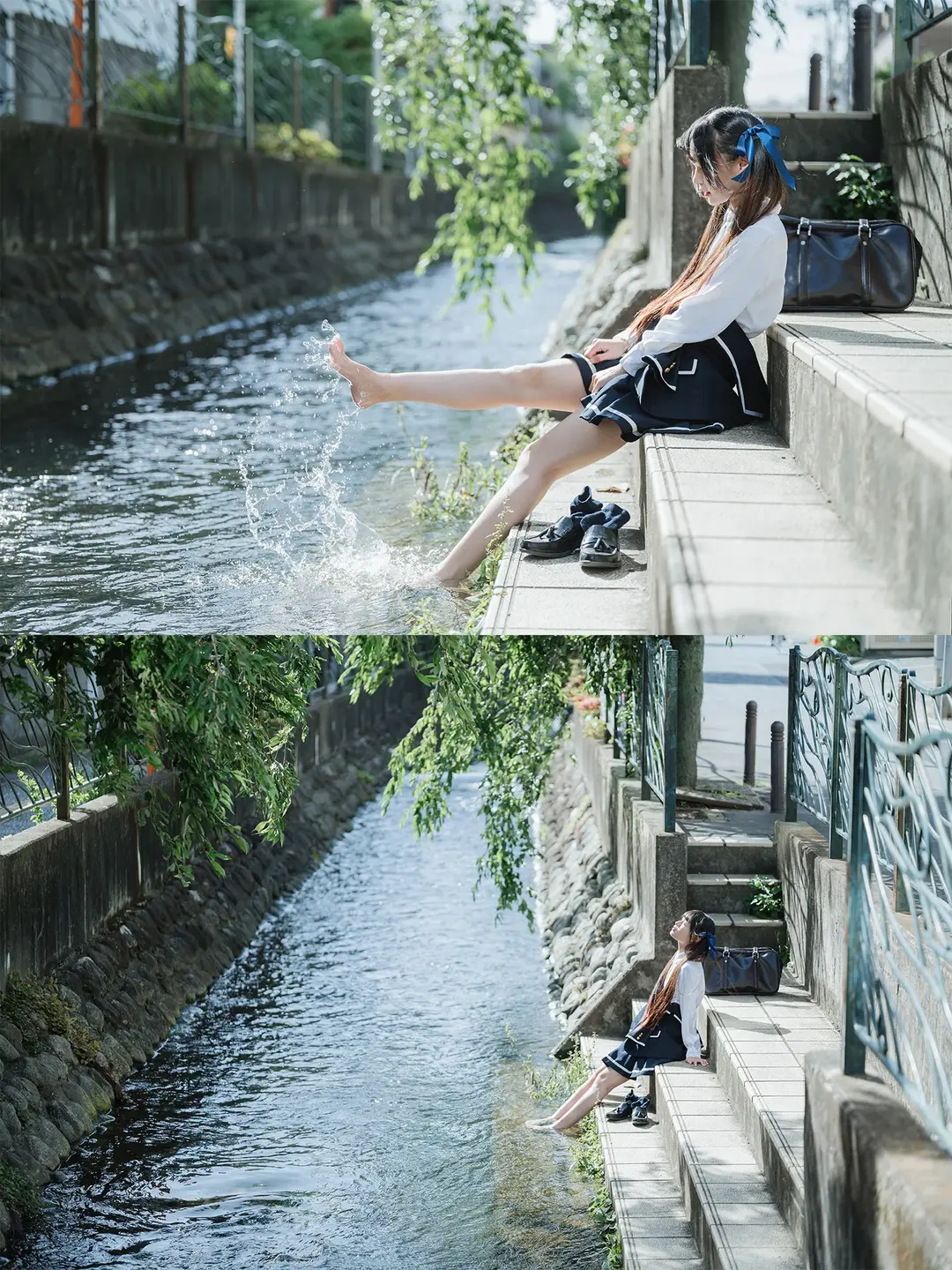 JK制服, 唯卓仕鏡頭, 黑色絲襪, 溯溪玩水, 尼康Z5II - 第12張