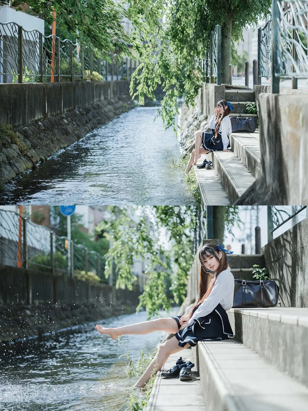JK制服, 唯卓仕鏡頭, 黑色絲襪, 溯溪玩水, 尼康Z5II - 第4張