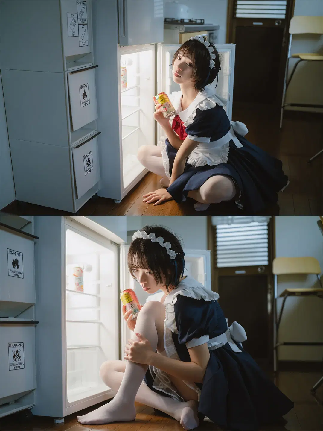 日系女仆装居家写真，微醺状态下的慵懒日常 - HIRO_午饭饭 - 第2张