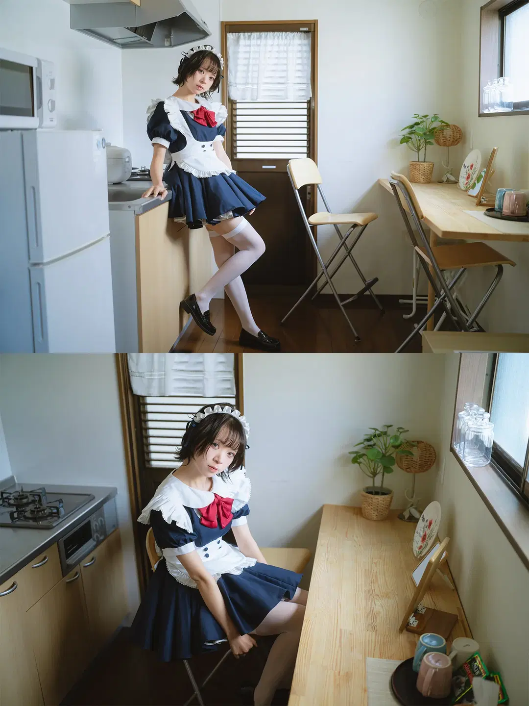 日系女仆装居家写真，微醺状态下的慵懒日常 - HIRO_午饭饭 - 第4张