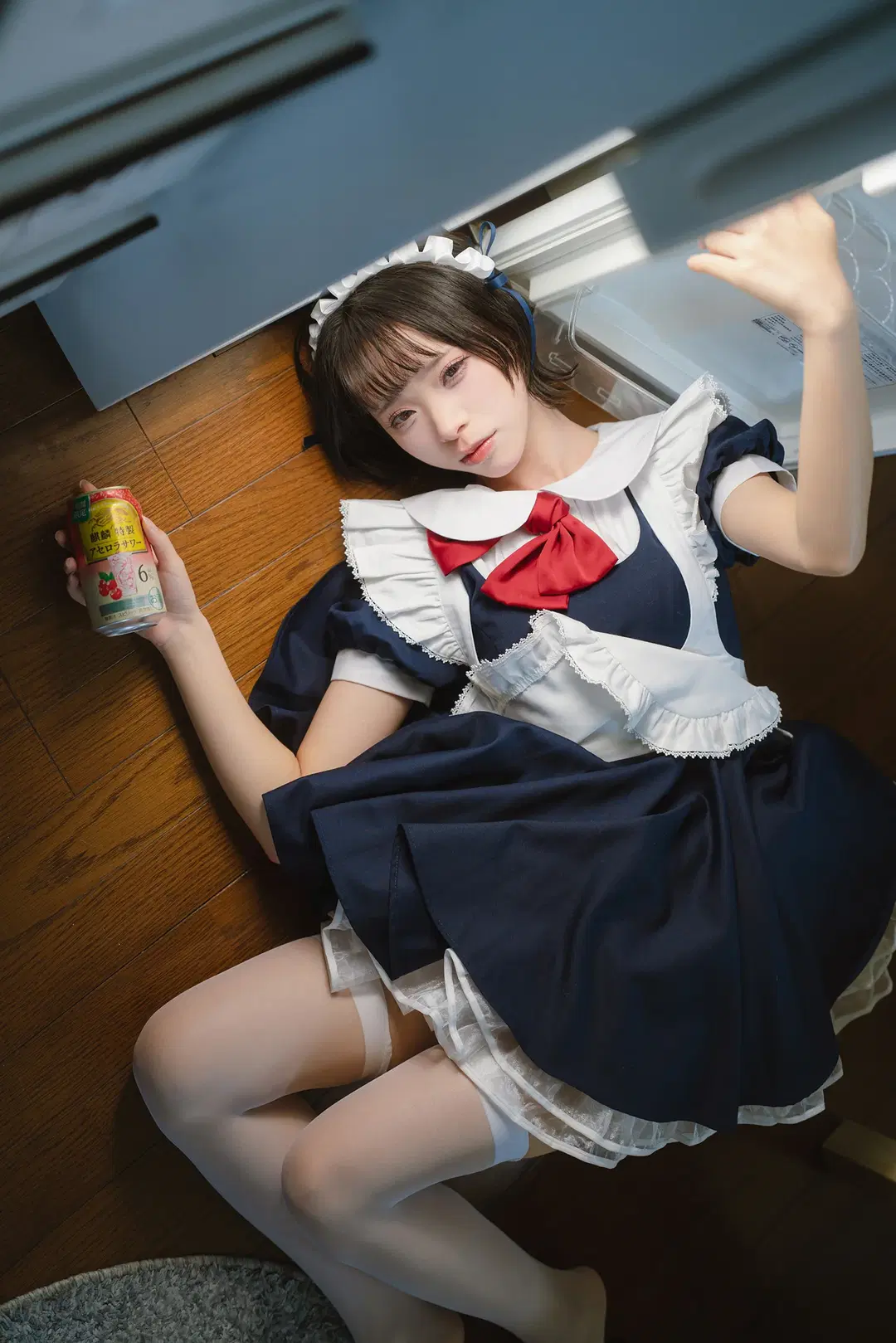 冰箱里的微醺女仆，白丝长腿真的很出片 - HIRO_午饭饭 - 第10张