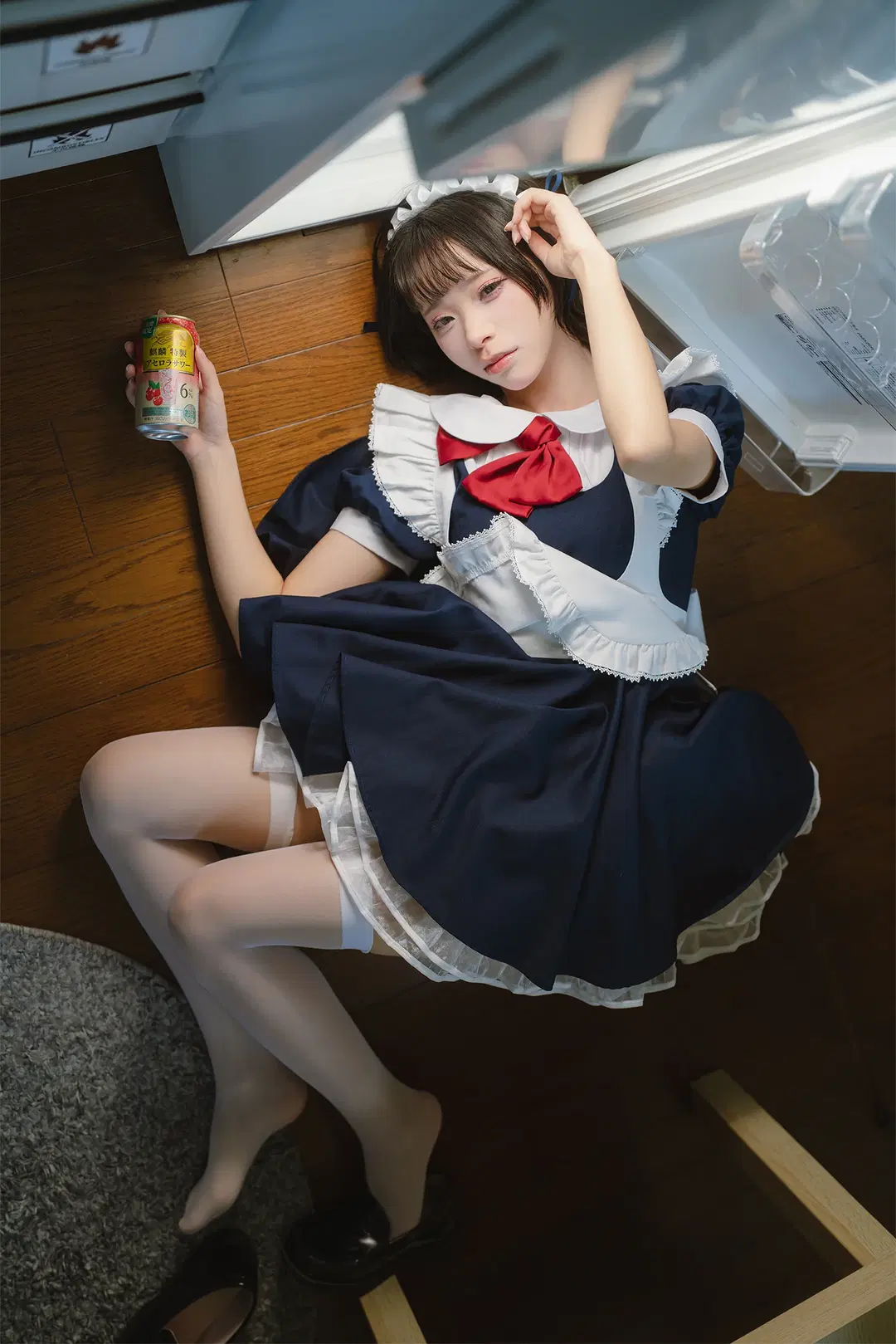 冰箱里的微醺女仆，白丝长腿真的很出片 - HIRO_午饭饭 - 第6张