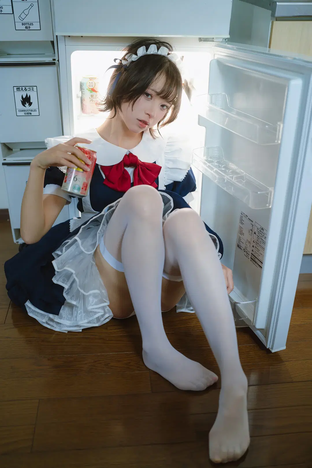 冰箱里的微醺女仆，白丝长腿真的很出片 - HIRO_午饭饭 - 第9张