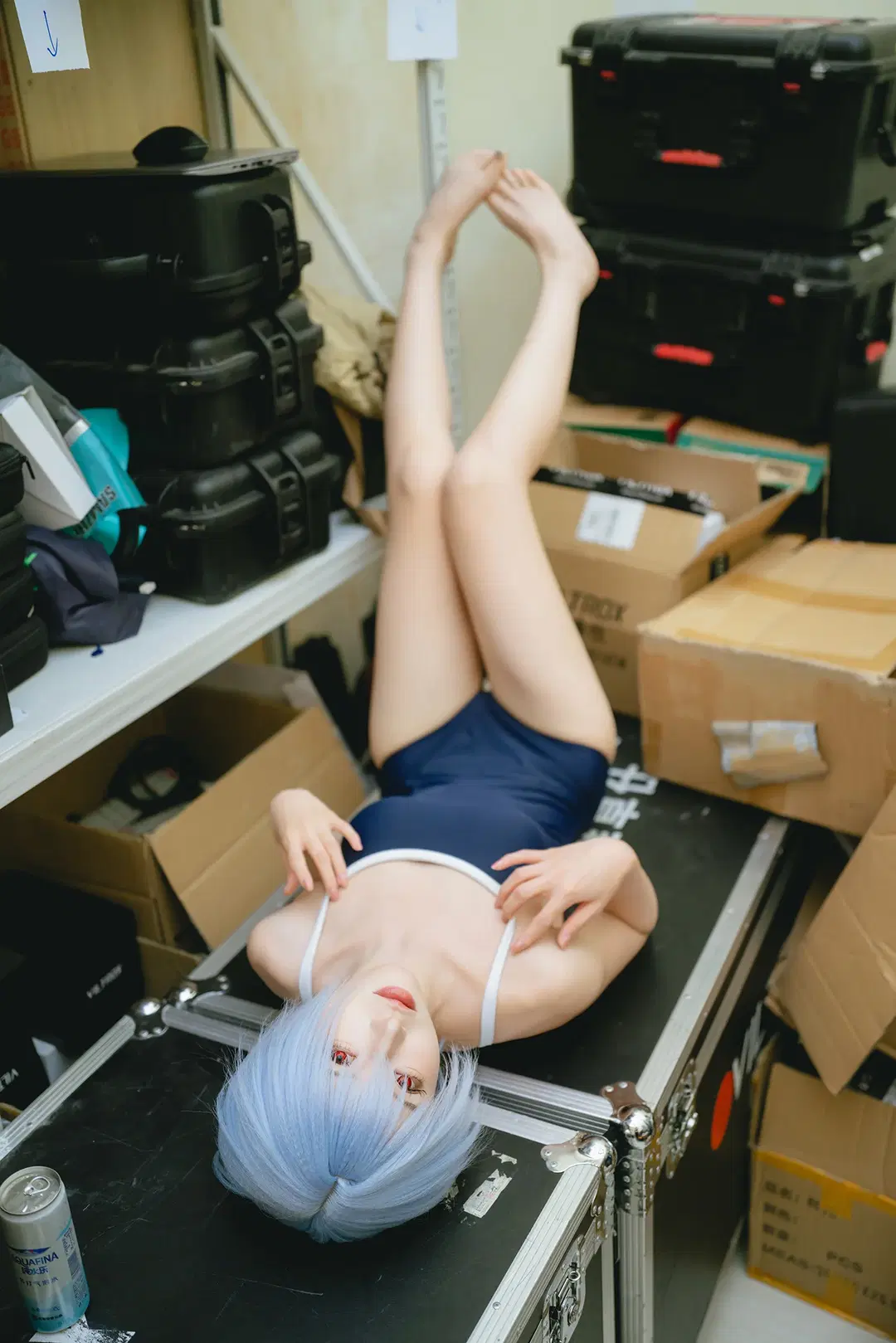 唯卓仕鏡頭, 人偶感妝容, 倉庫cosplay攝影, 二次元連體泳衣, a7R3人像