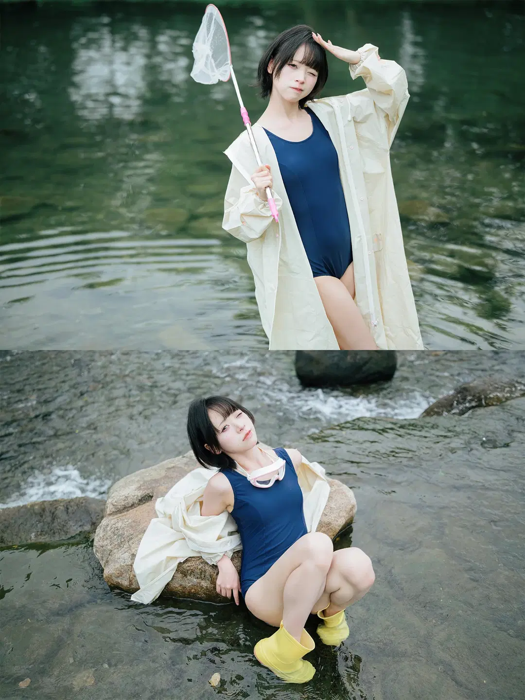 夏日溪流边的连体泳衣与黄雨靴写真 - HIRO_午饭饭 - 第14张