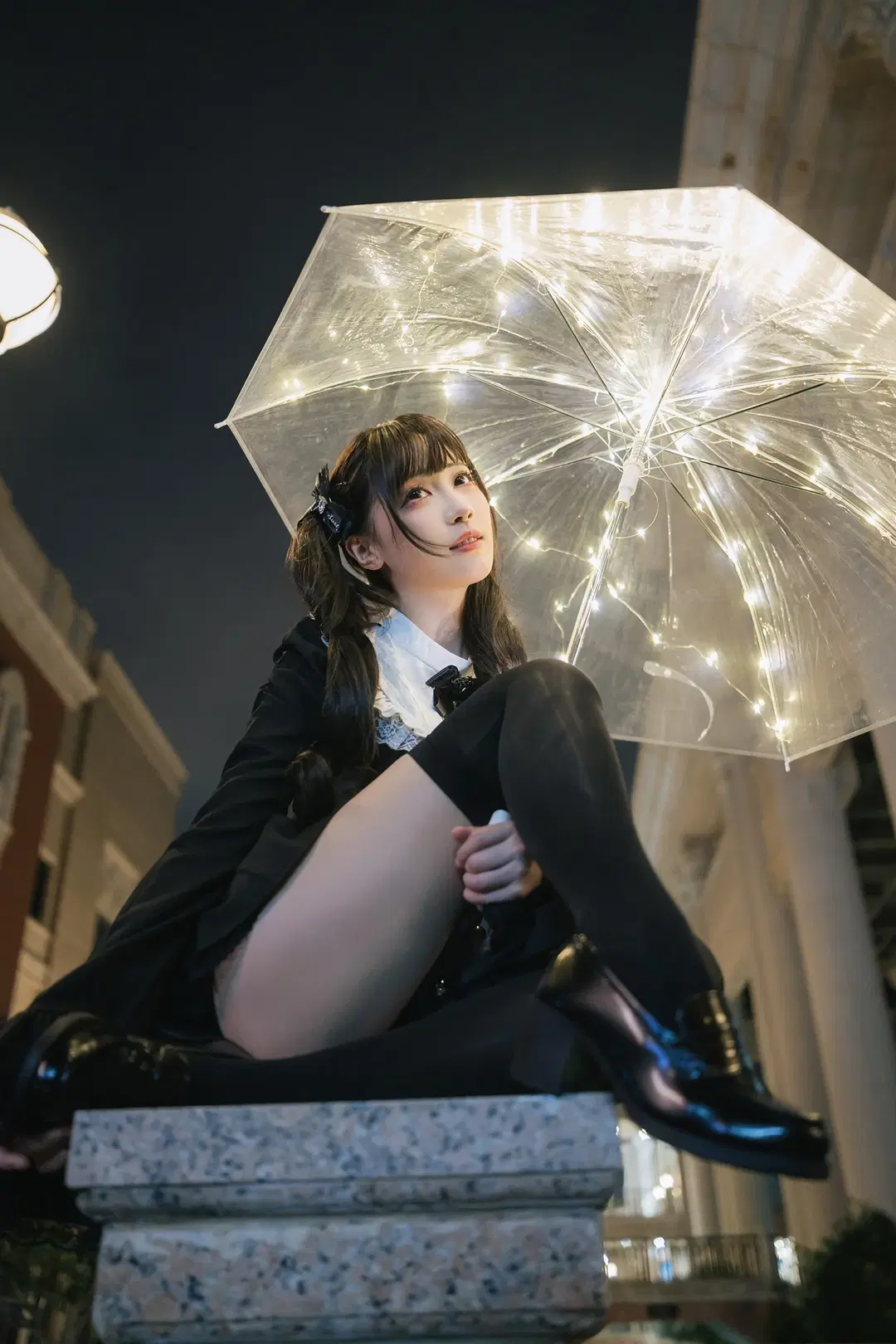 cosplay, 哥特风, 夜景人像, 黑丝, 摄影器材