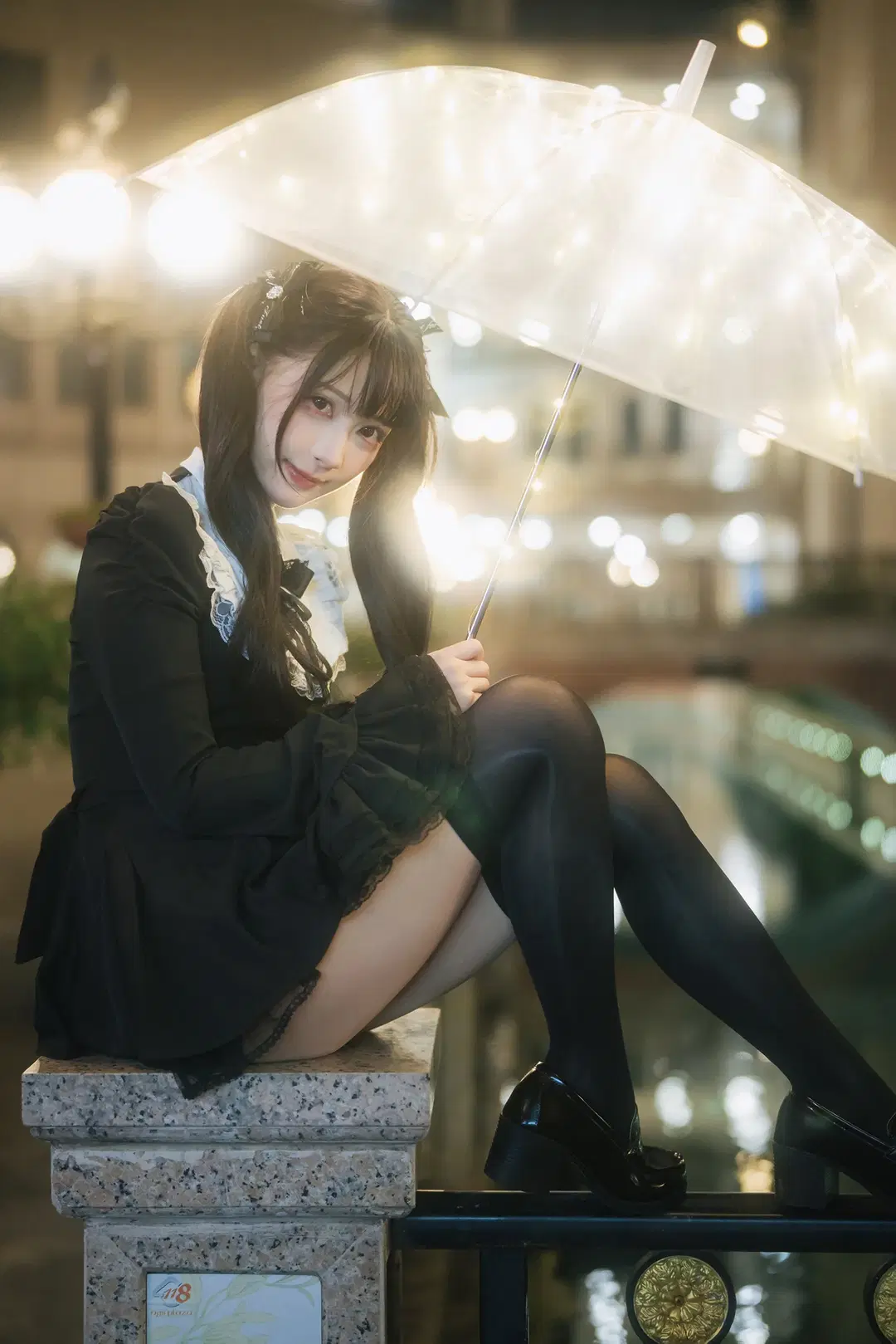 夜拍發光傘下的暗黑系穿搭 海大黑魔法濾鏡體驗 - HIRO_午饭饭 - 第6張