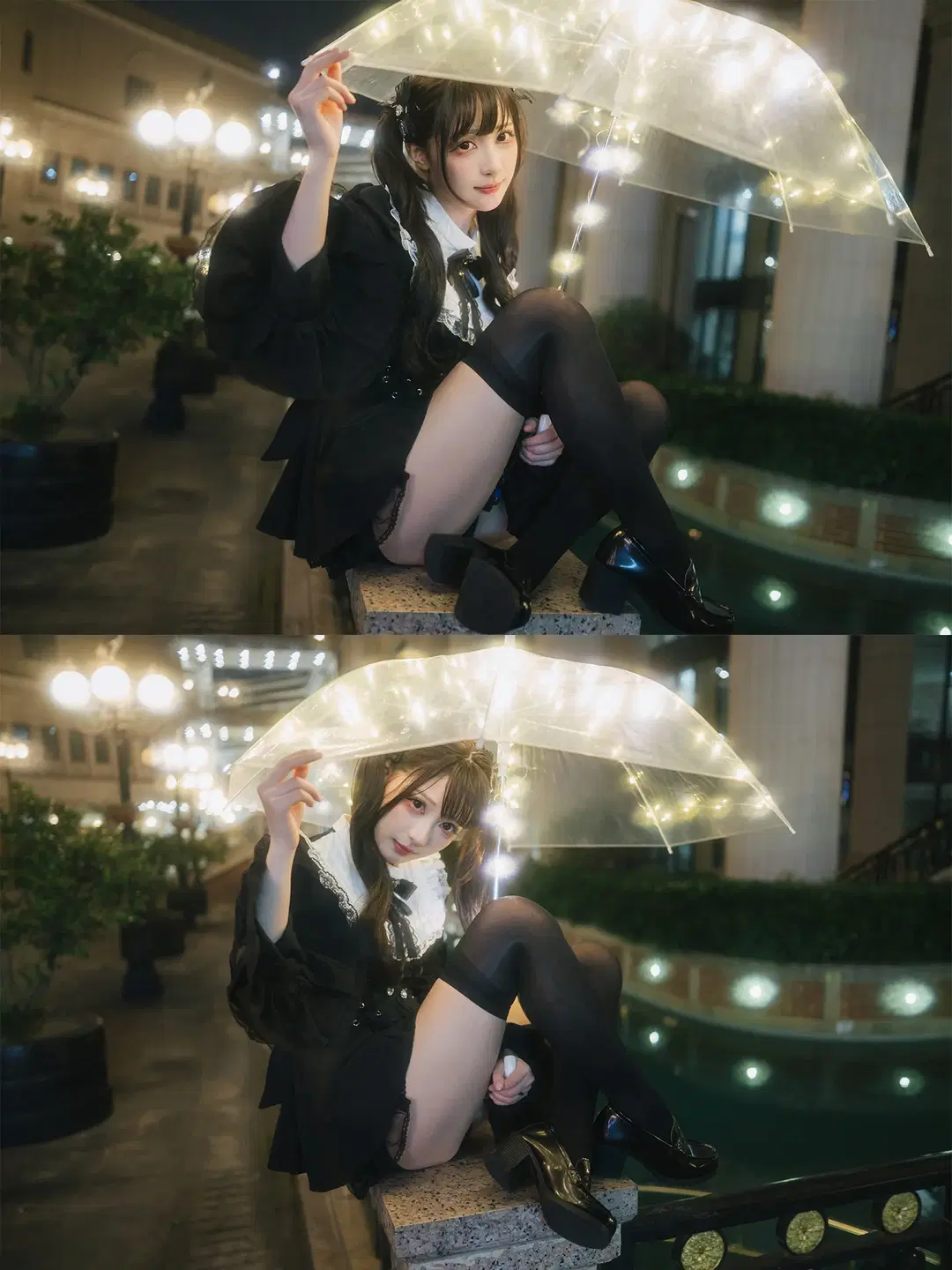 夜拍發光傘下的暗黑系穿搭 海大黑魔法濾鏡體驗 - HIRO_午饭饭 - 第7張