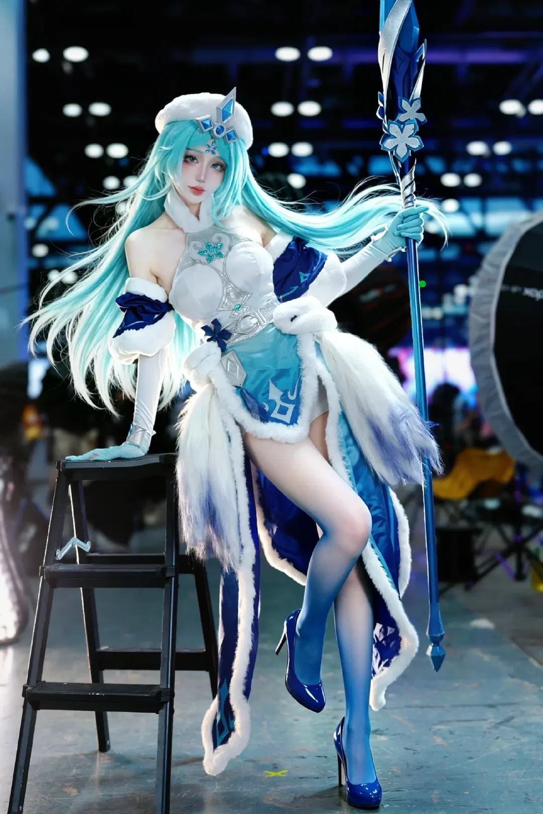 cosplay, 漫展, 王昭君cos, 丝袜, 冰雪风