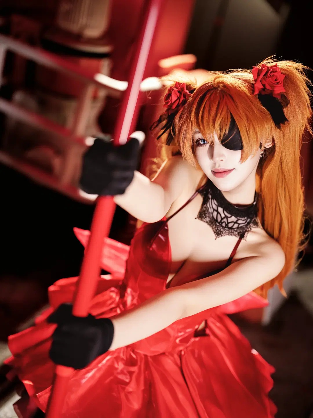 【アスカコスプレ】『新世紀エヴァンゲリオン』夜景に咲く真紅と漆黒の衝突 - 北面色影 - 16枚目