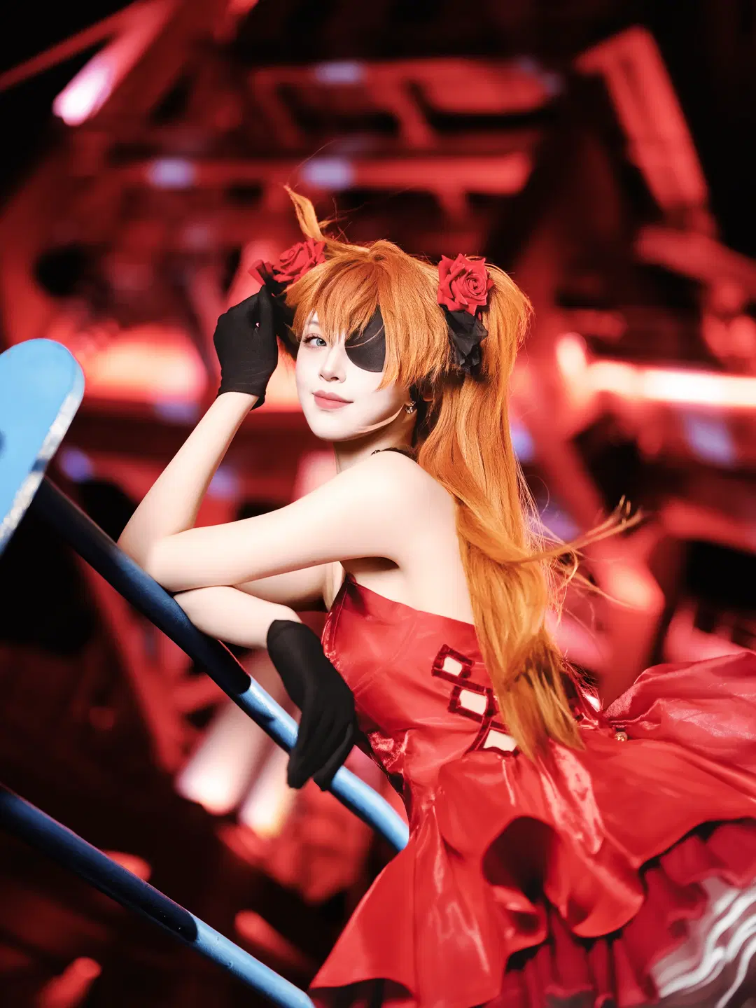 【アスカコスプレ】『新世紀エヴァンゲリオン』夜景に咲く真紅と漆黒の衝突 - 北面色影 - 18枚目