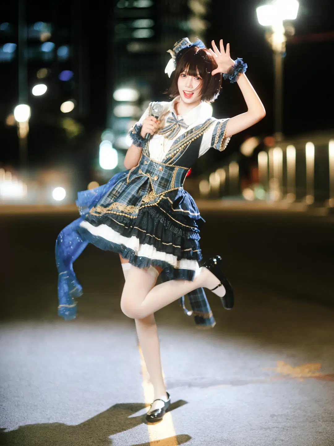 魔法少女, 夜景人像, 白丝cos, 校园偶像, 打歌服cos