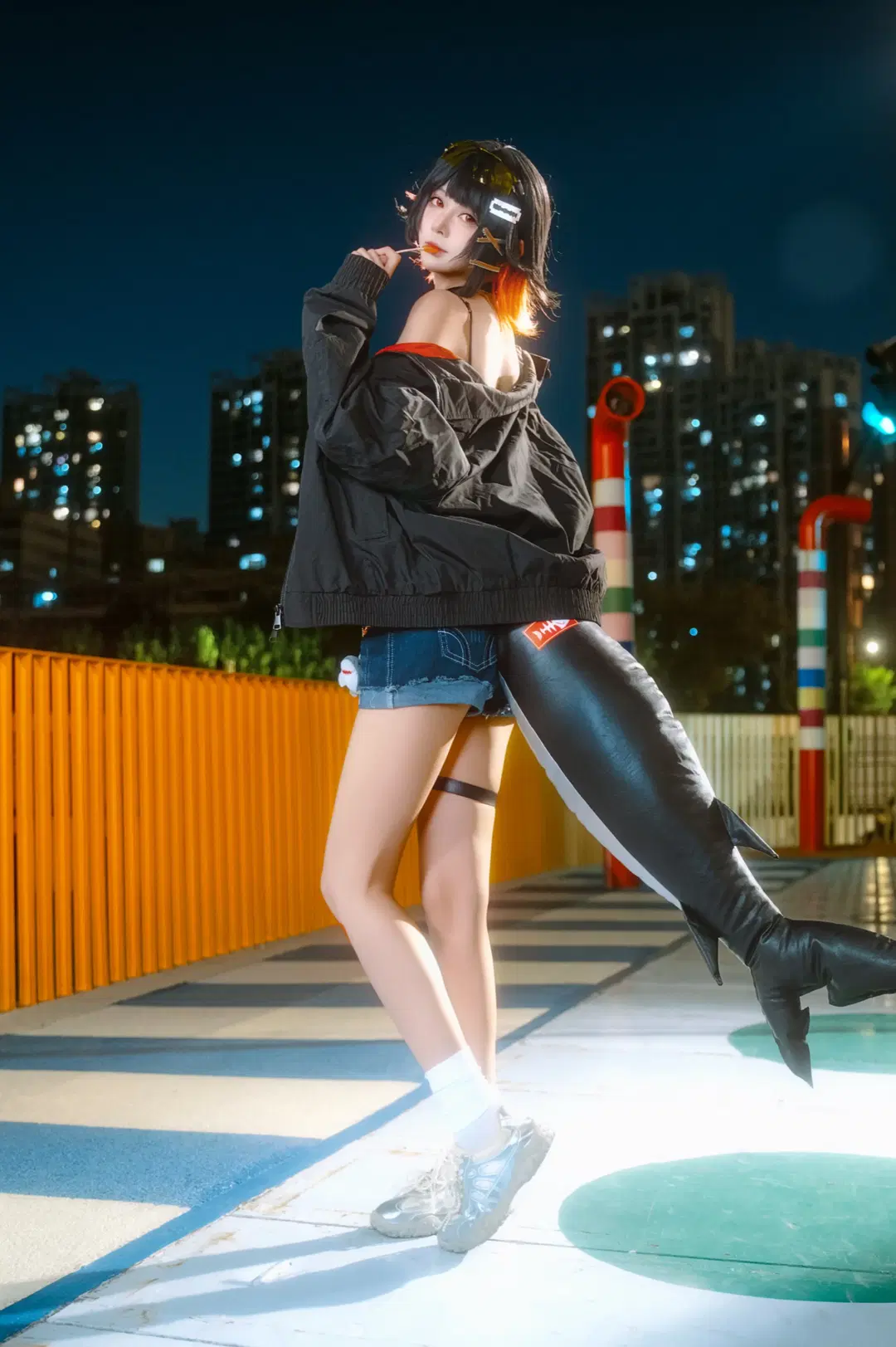 【鲨鱼妹cos】绝区零的街头夜拍，今天也没抓到雅迪 - 北面色影 - 第9张