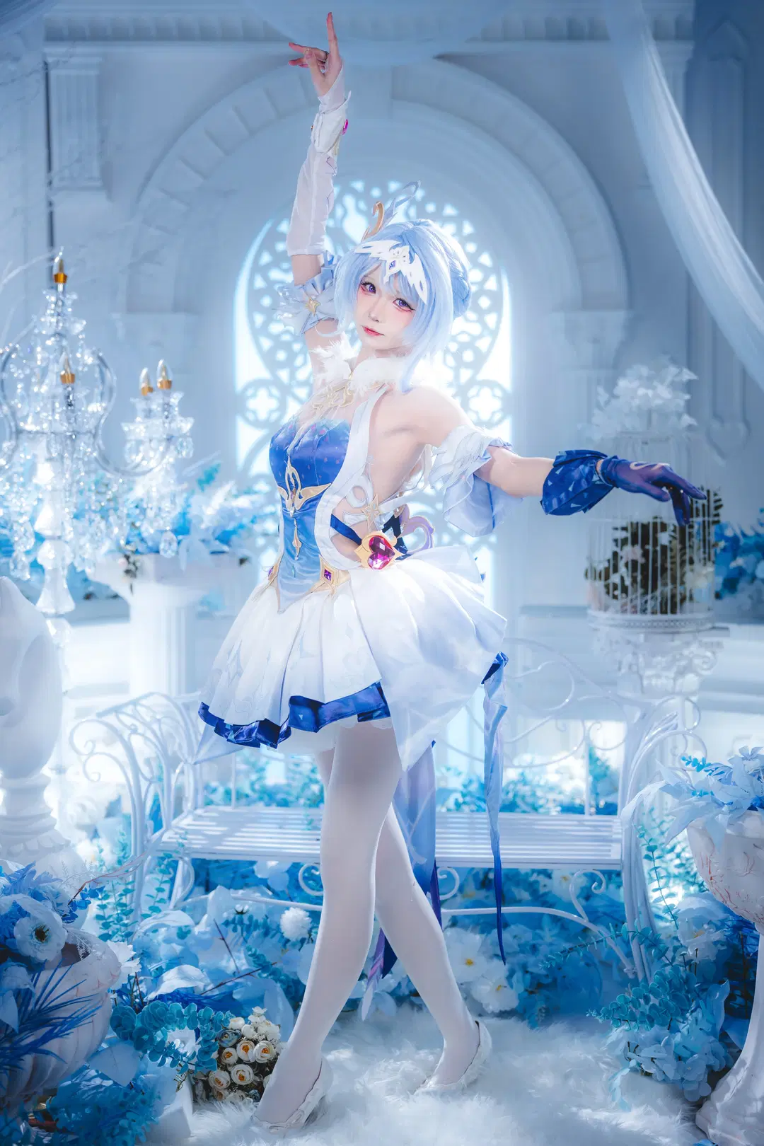 Genshin Impact, cosplay, Stockings, Odette cosplay, Snezhnaya