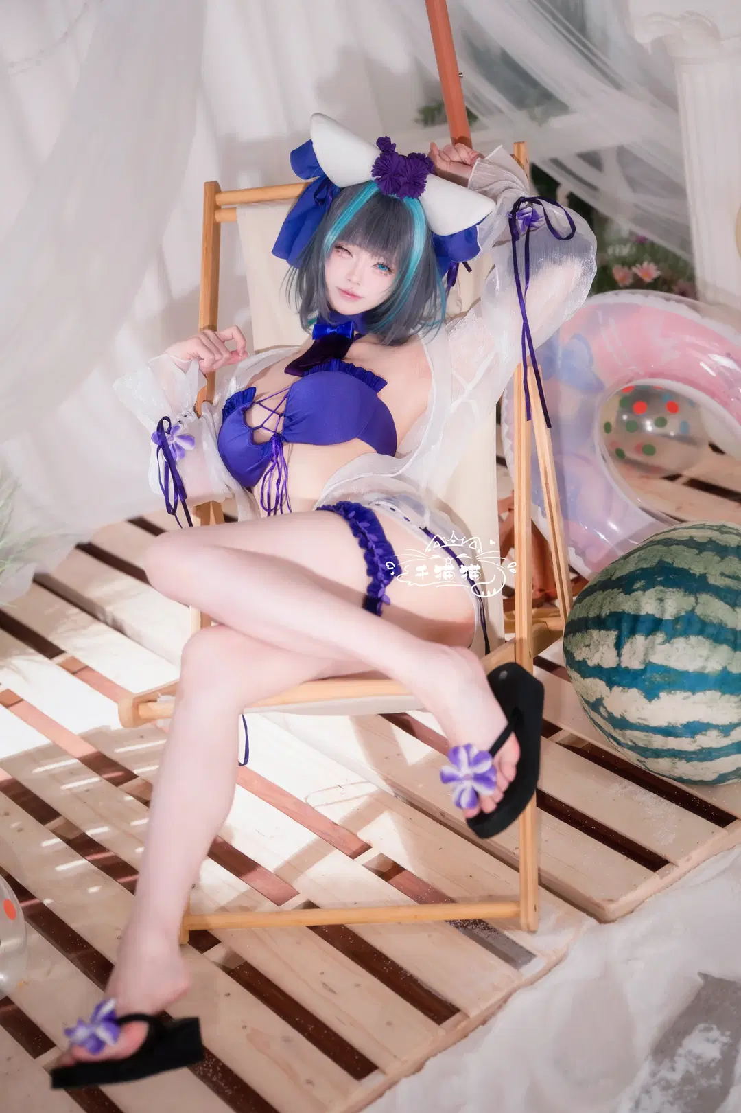 【柴郡cos】碧蓝航线的夏日风情，这套泳装太棒了 - 青阳 - 第2张