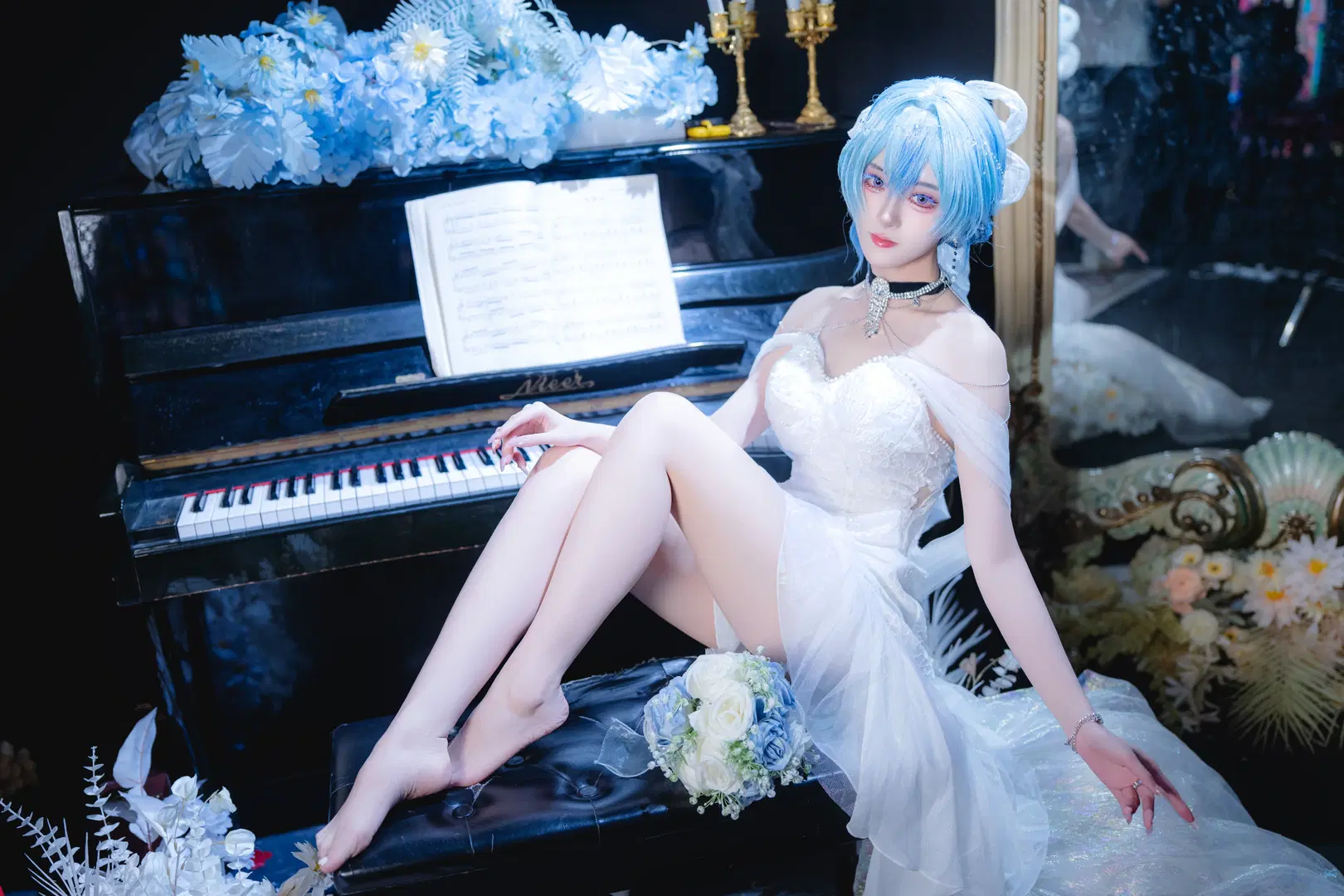 【守岸人cos】鸣潮 鸣乐之时 纯白纱裙的钢琴之约 - 青阳 - 第4张