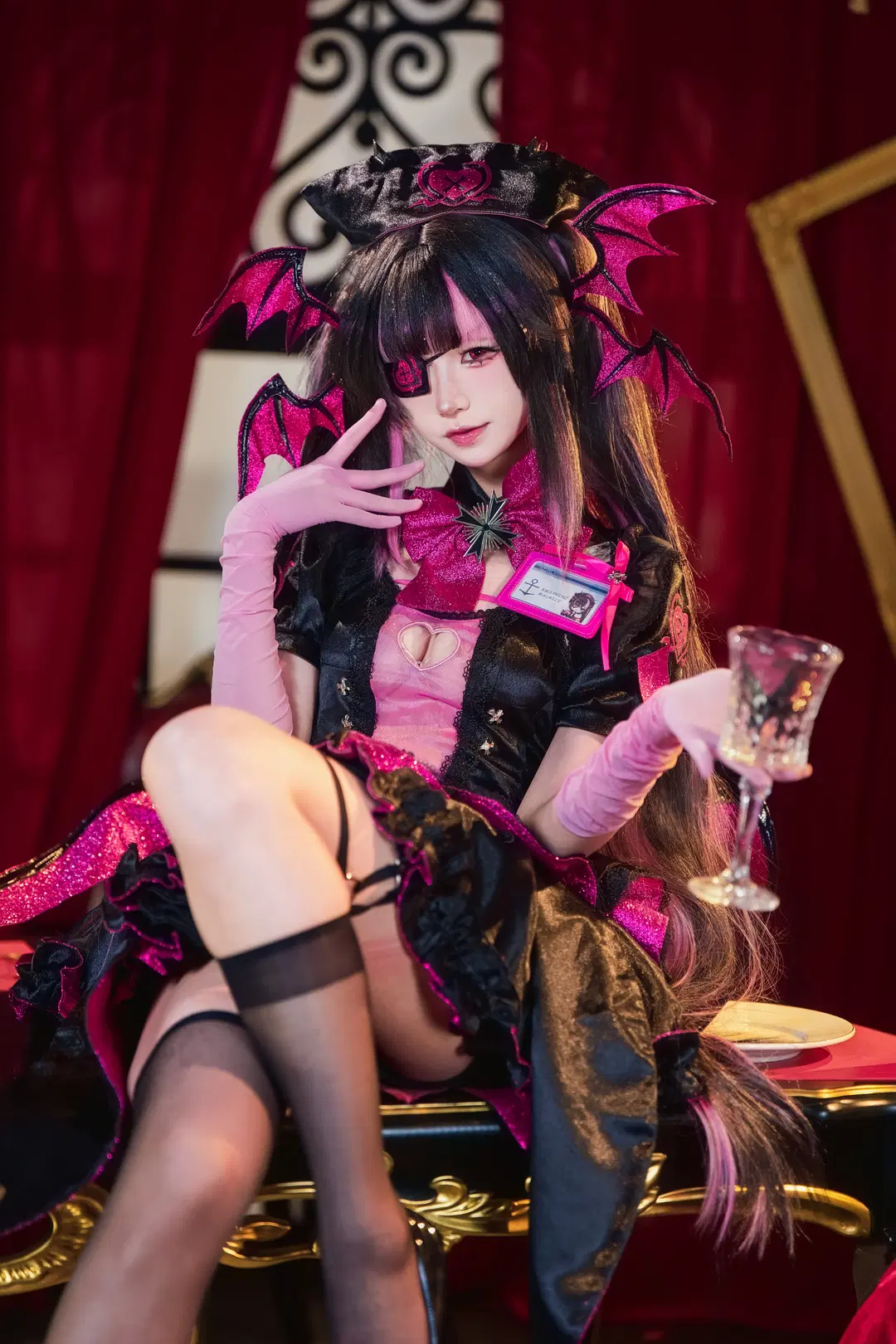 【プリンツ・モーリッツコスプレ】『アズールレーン』黒ピンクの蝙蝠羽、夜の帳のスイートハート - 青阳 - 2枚目