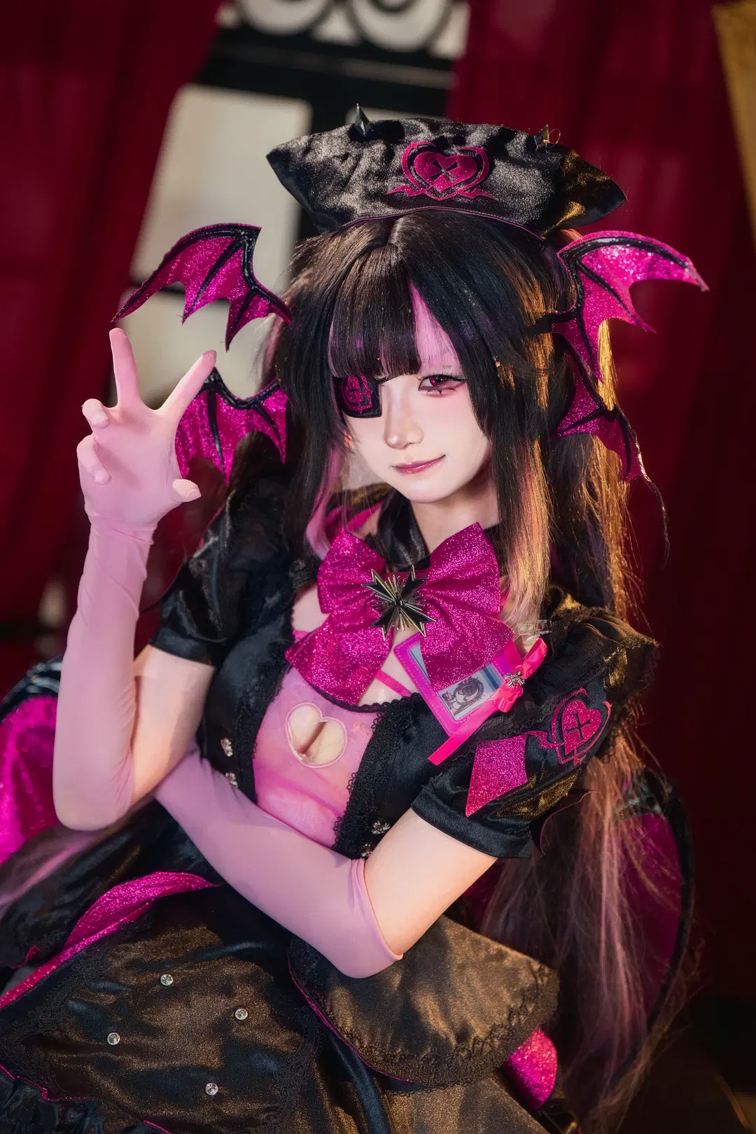 【プリンツ・モーリッツコスプレ】『アズールレーン』黒ピンクの蝙蝠羽、夜の帳のスイートハート - 青阳 - 6枚目