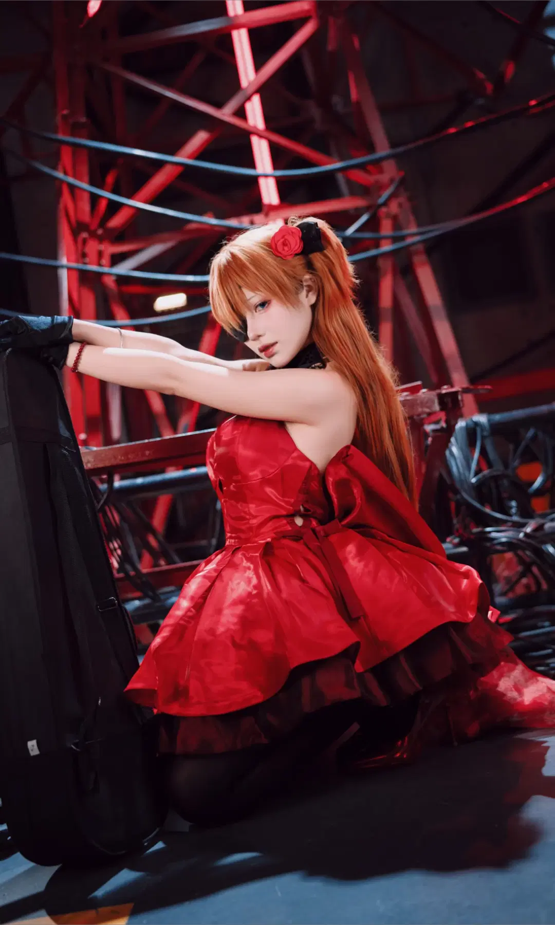 【Asuka Cosplay】Neon Genesis Evangelion Red Dress Industrial Style Cosplay Photoshoot by TimeAfterTime - Image 2