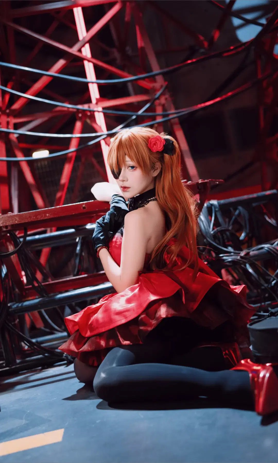 【Asuka Cosplay】Neon Genesis Evangelion Red Dress Industrial Style Cosplay Photoshoot by TimeAfterTime - Image 4