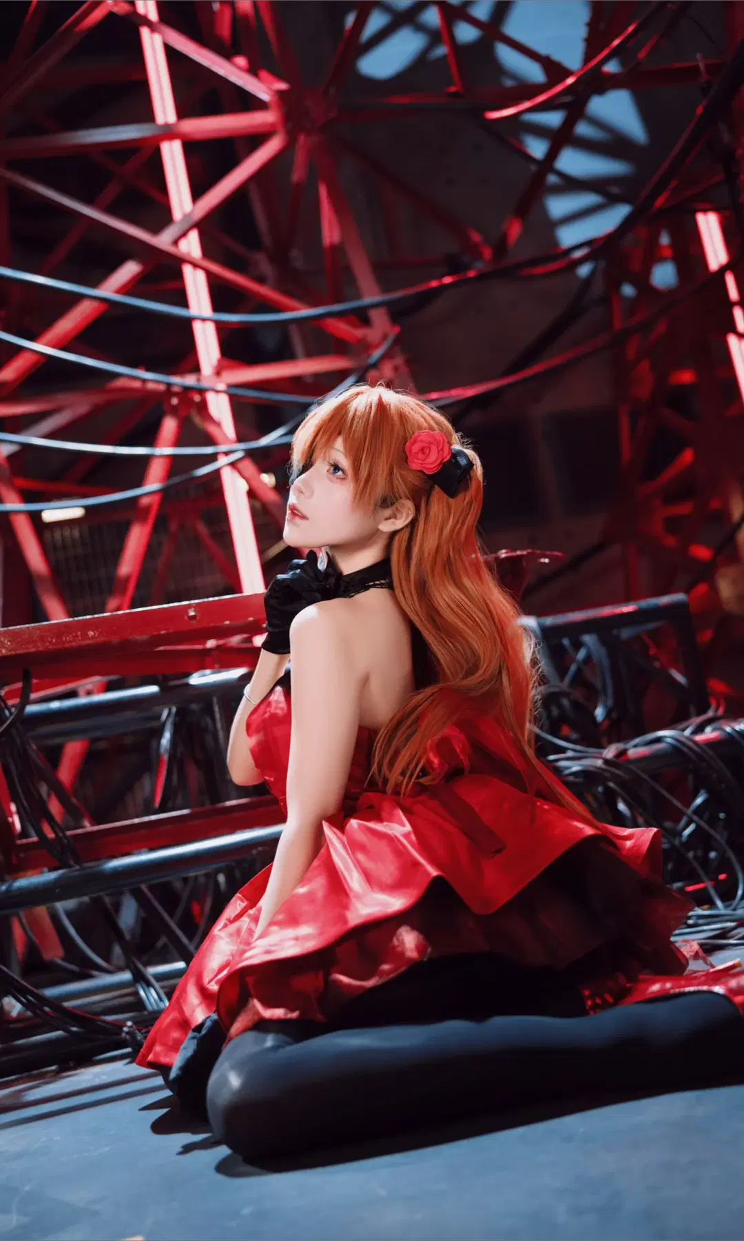 【Asuka Cosplay】Neon Genesis Evangelion Red Dress Industrial Style Cosplay Photoshoot by TimeAfterTime - Image 6