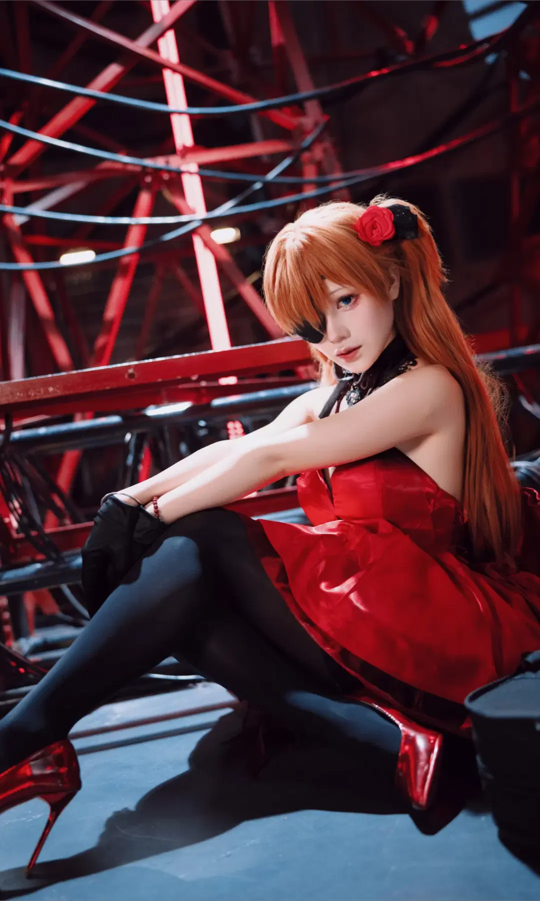【Asuka Cosplay】Neon Genesis Evangelion Red Dress Industrial Style Cosplay Photoshoot by TimeAfterTime - Image 7