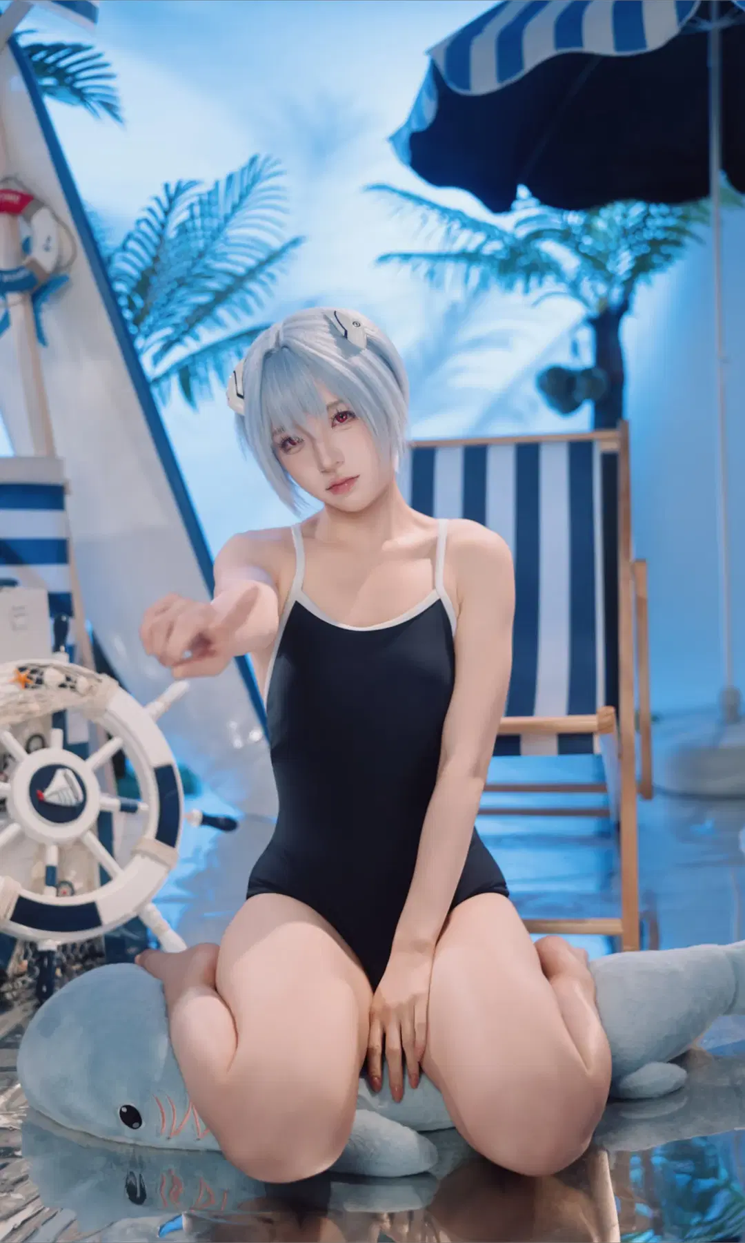泳装cos, 漫展场照, 绫波丽cos, EVA, 新世纪福音战士