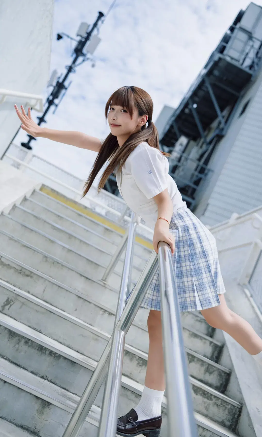 二次元少女, JK制服, 日系写真, 校园风摄影, 元气穿搭