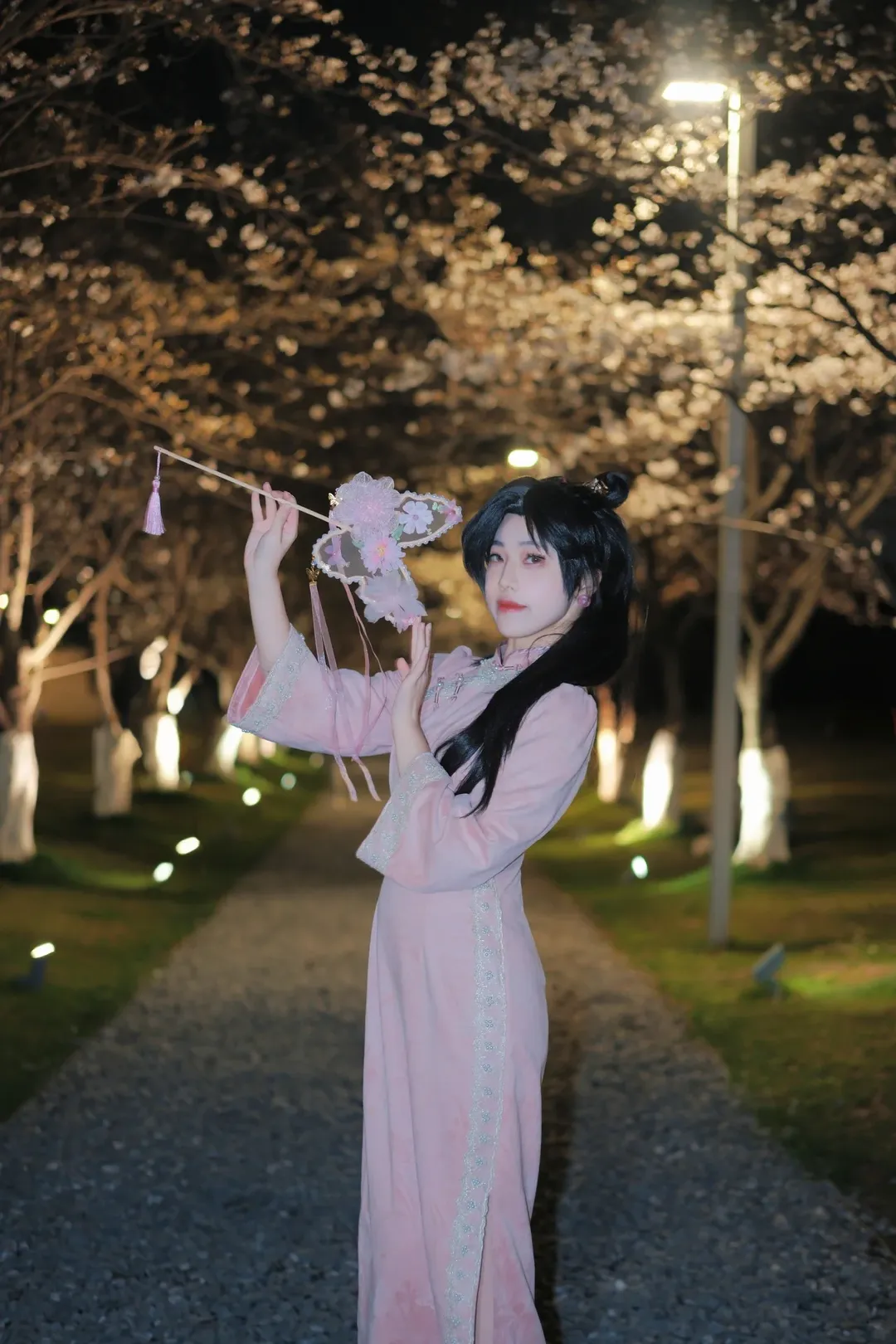 无畏契约, cosplay摄影, 贤者cos, 旗袍私设, 樱花夜拍 - 第10张