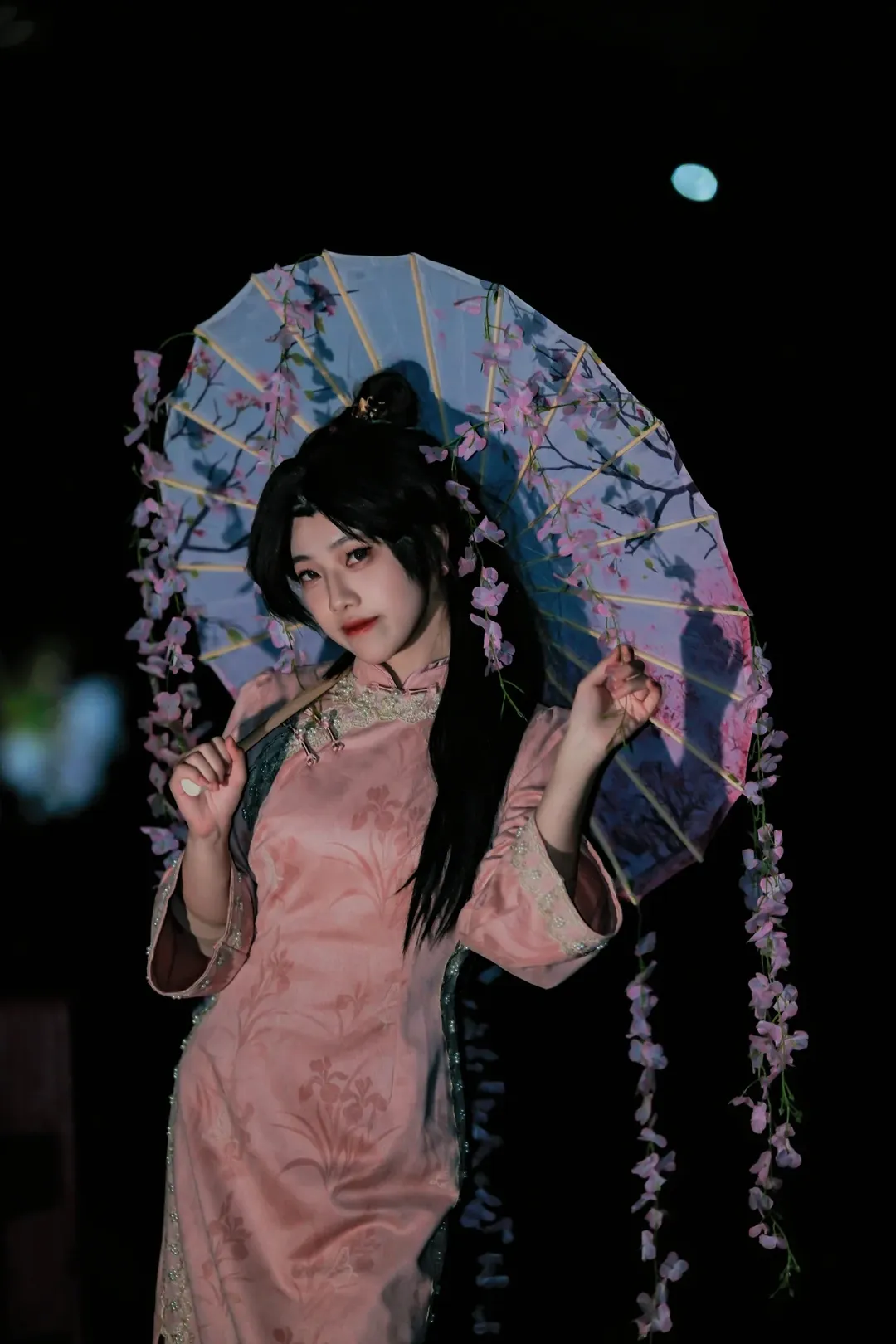 无畏契约, cosplay摄影, 贤者cos, 旗袍私设, 樱花夜拍 - 第11张