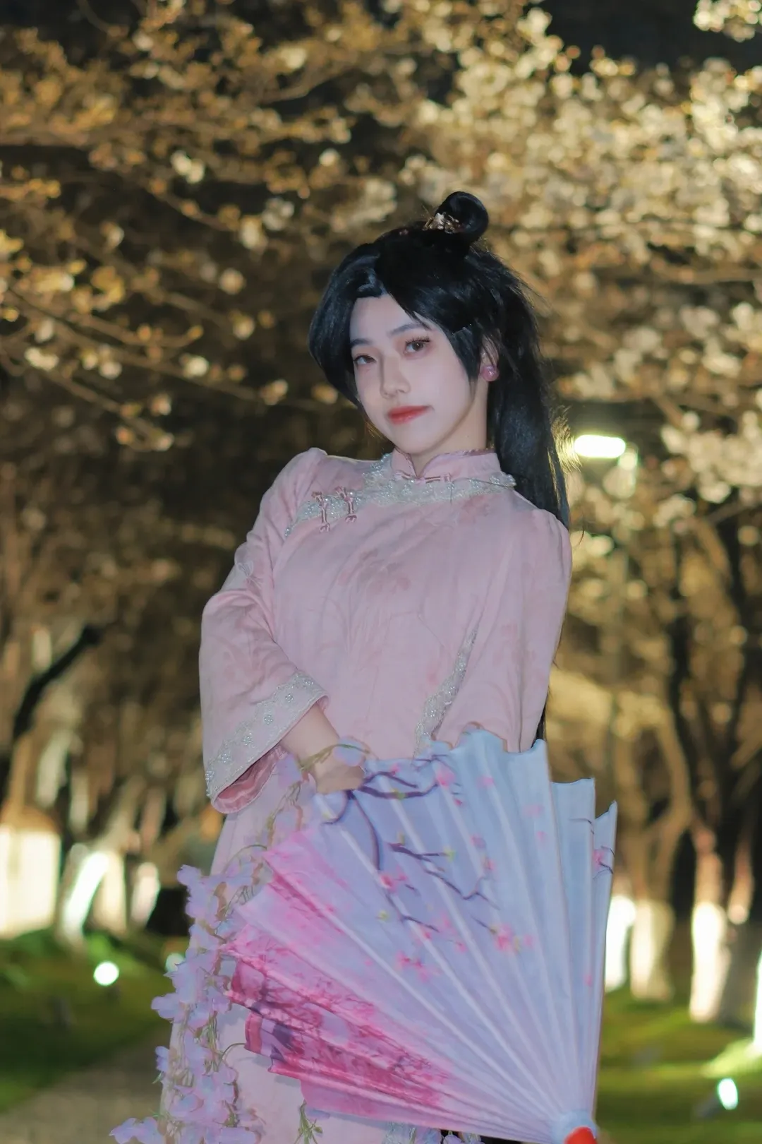 无畏契约, cosplay摄影, 贤者cos, 旗袍私设, 樱花夜拍 - 第12张