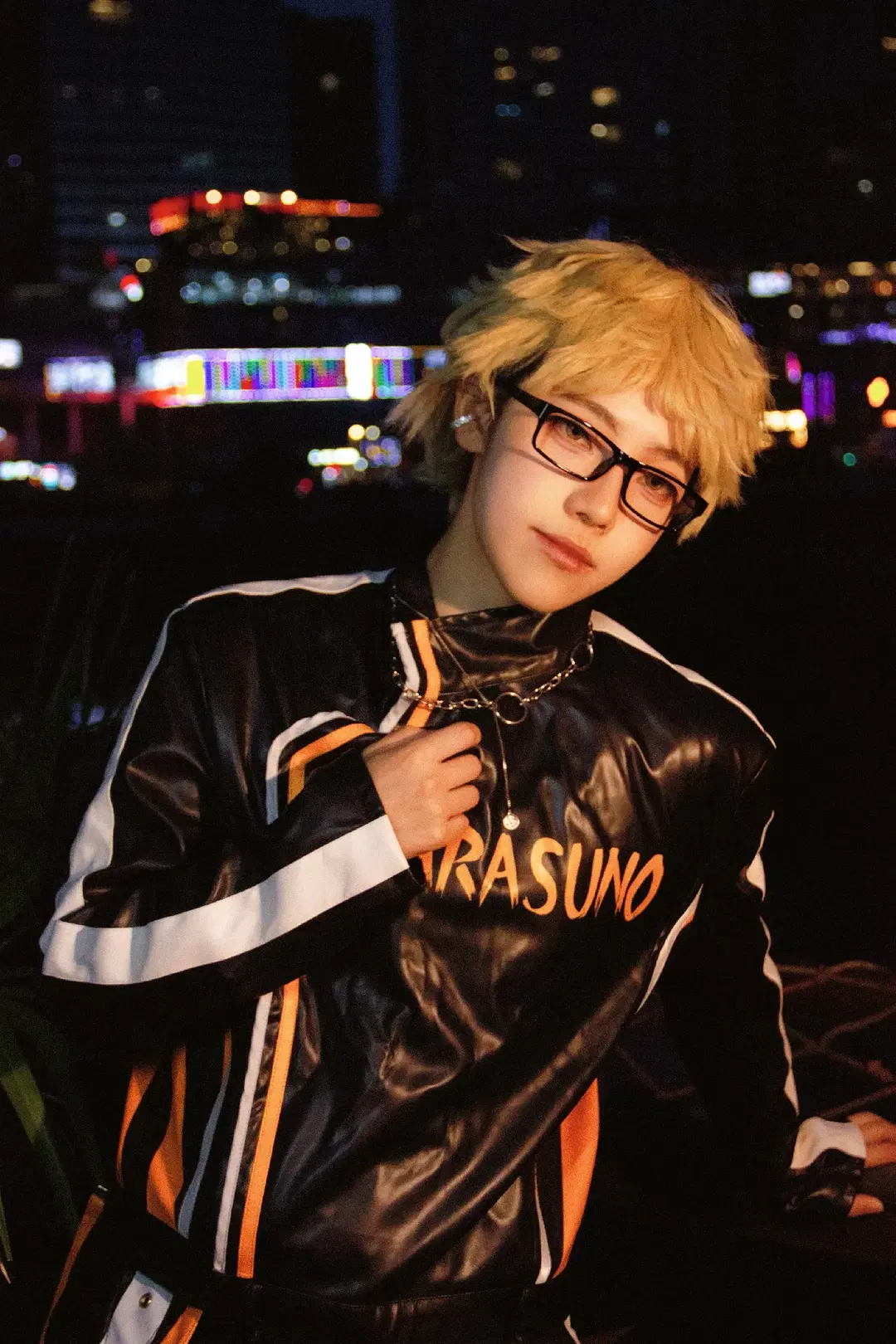 アニメコスプレ, 夜景ポートレート撮影, バイクコスプレ, 月島蛍 コスプレ, ハイキュー!!
