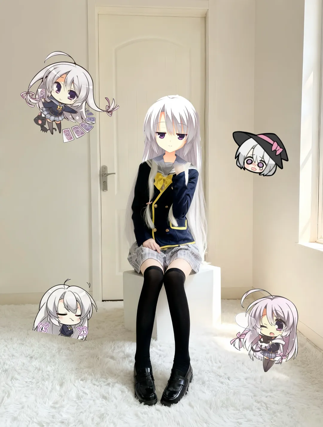 cos试衣, 二次元制服, 黑丝cos, 魔女的夜宴, 绫地宁宁cos