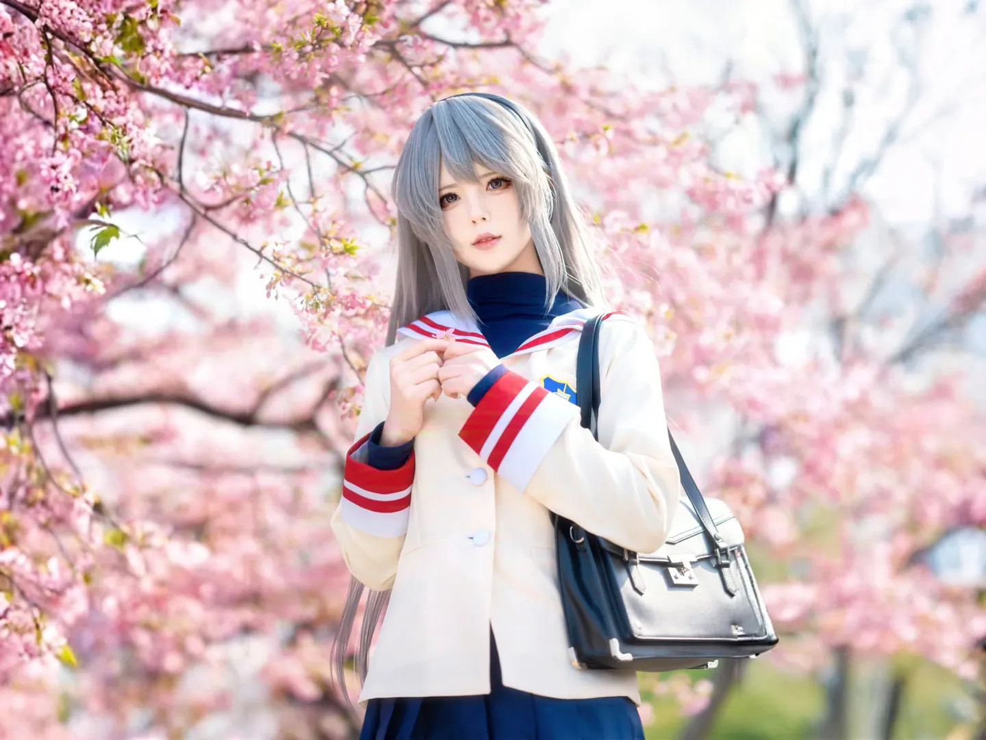 二次元摄影, CLANNAD, 樱花cos, 坂上智代cos, 春天拍照 - 第2张