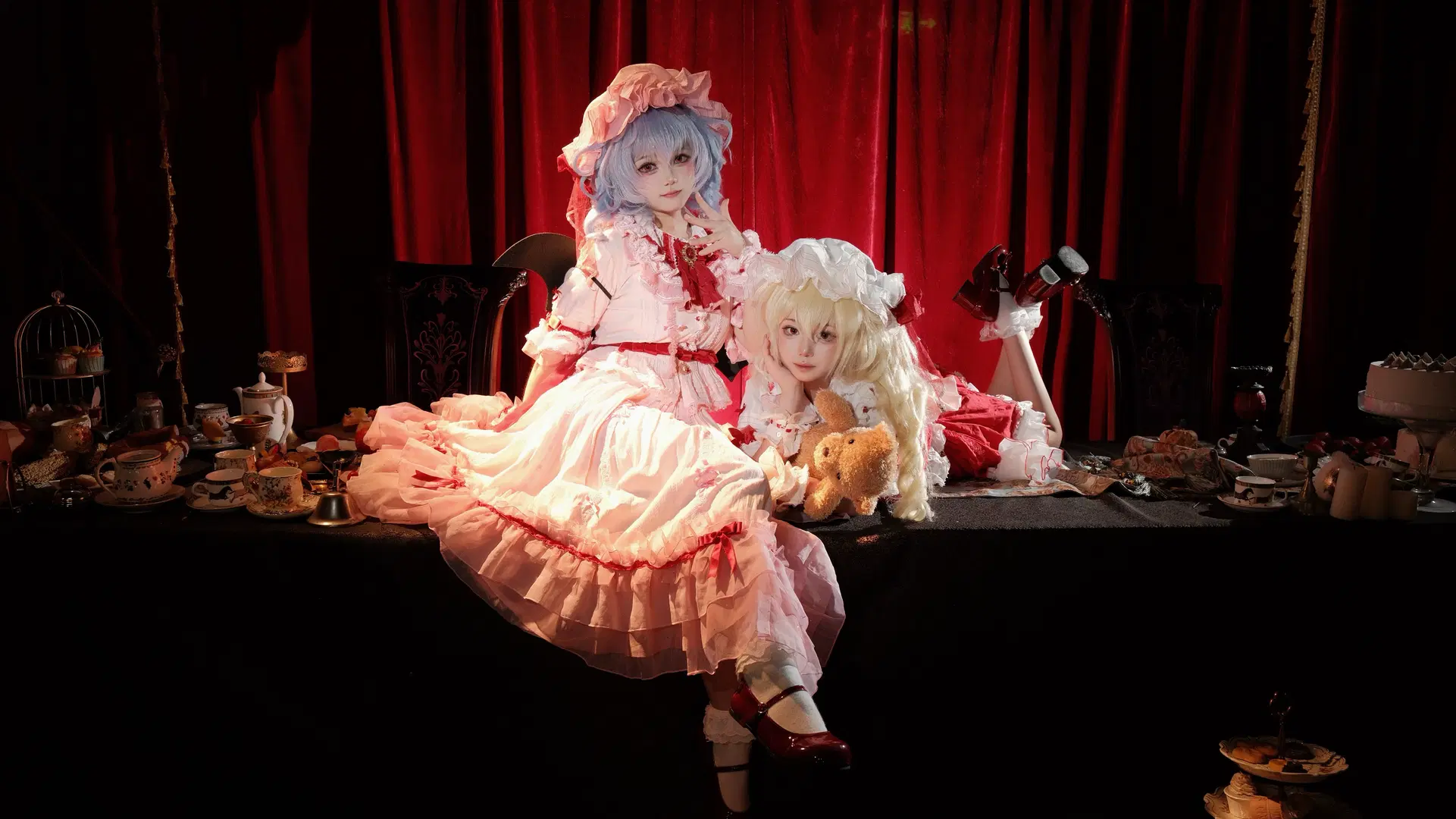东方Project, 蕾米莉亚cos, 红魔馆, 白丝, 芙兰朵露cos