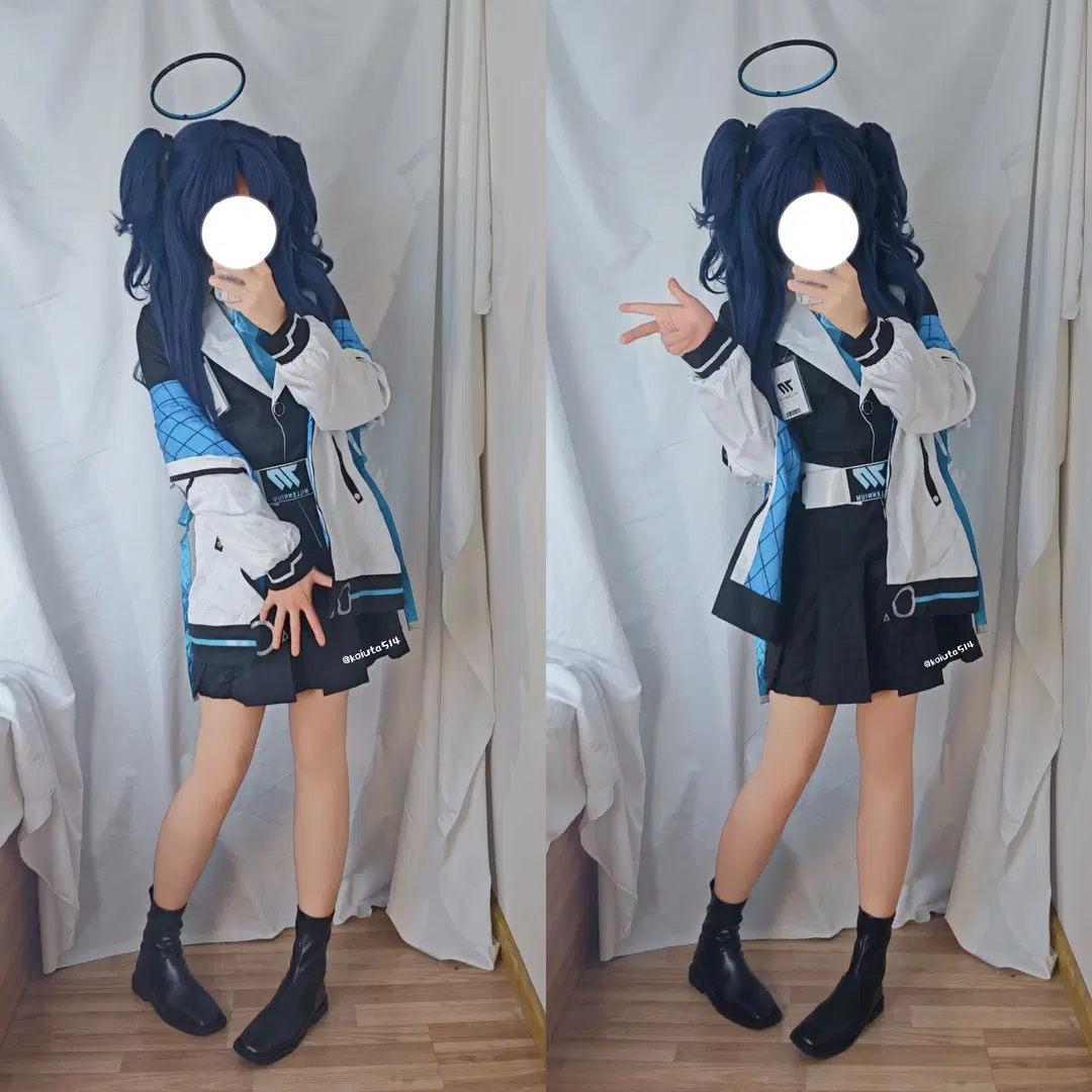 蔚蓝档案, 二次元cosplay, 早濑优香cos, 双马尾, 对镜拍