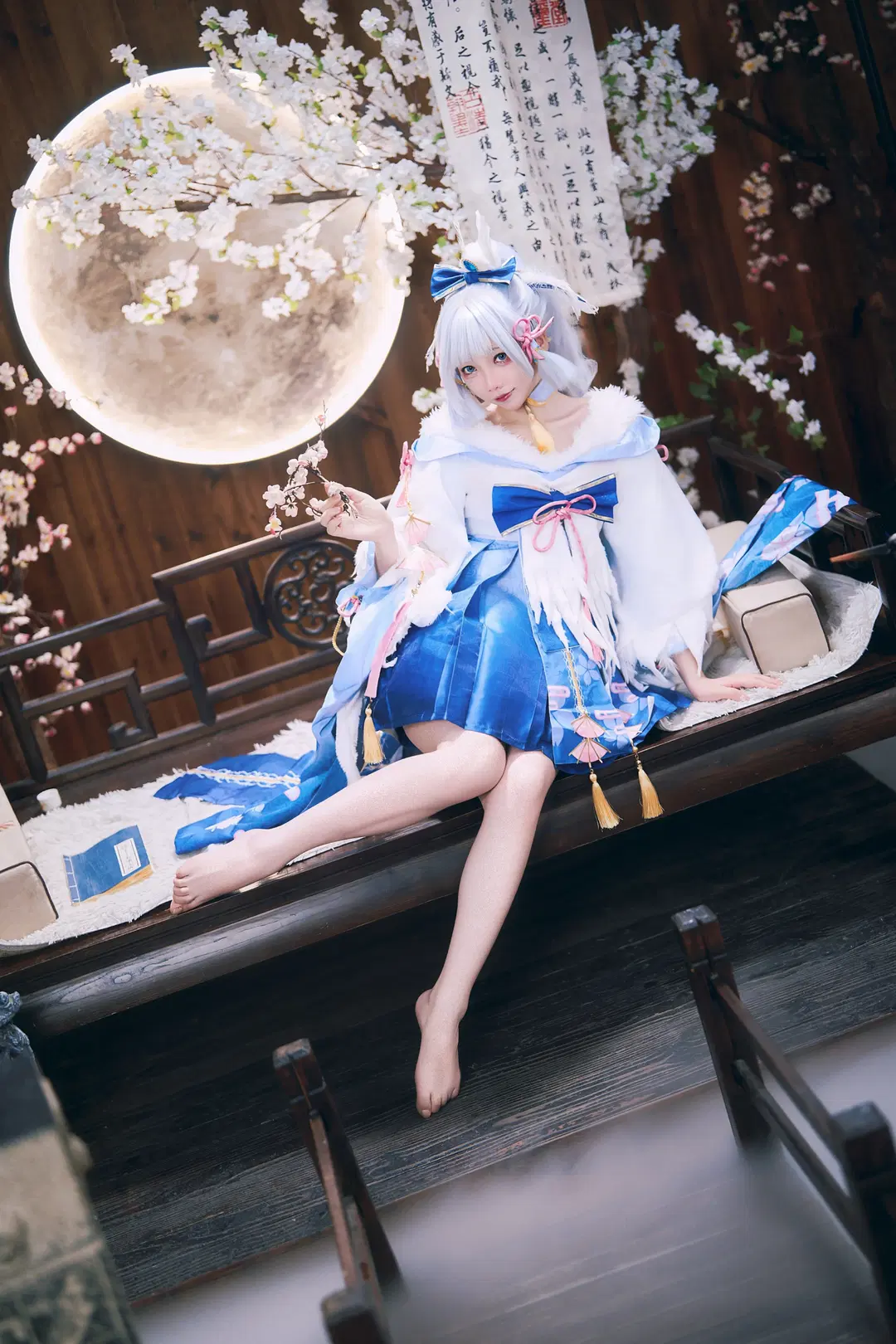 原神, 二次元cosplay, 神里绫华cos, 白鹭公主, 和风写真