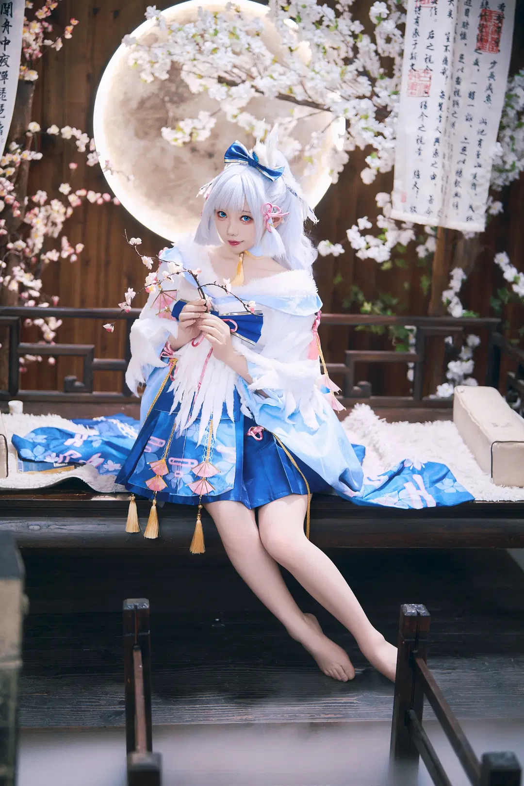 【神里绫华cos】原神白鹭公主的月下樱华 - 一只豆沙团子 - 第3张