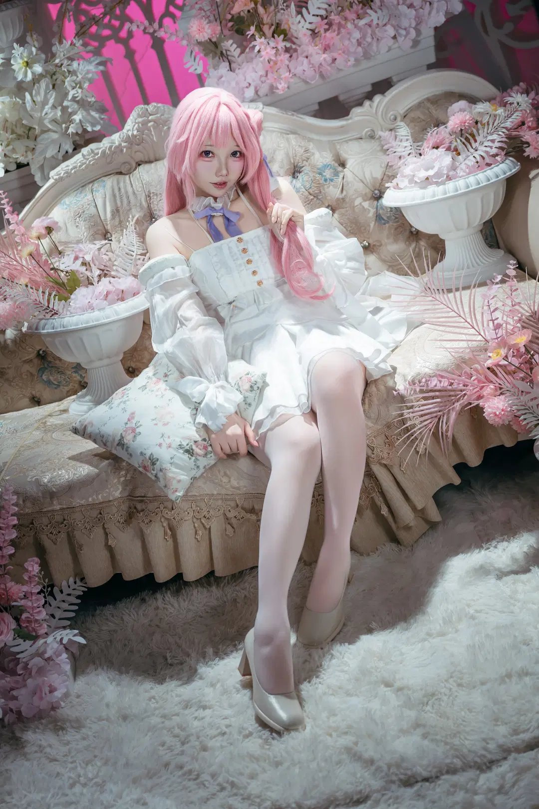 【ドロシーコスプレ】勝利の女神：NIKKE ピンク髪と純白のドレープが織りなす夢幻の調和 - 一只豆沙团子 - 4枚目